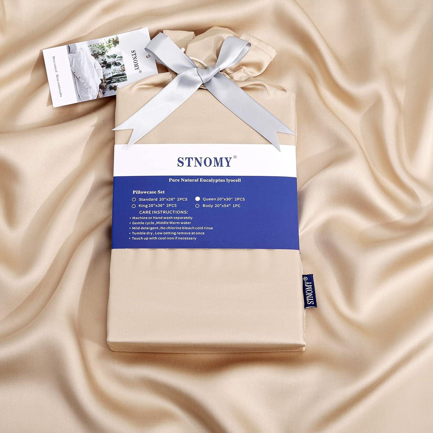 Funda de Almohada Reina Stnomy Eucalipto Tencel 300TC Champagne