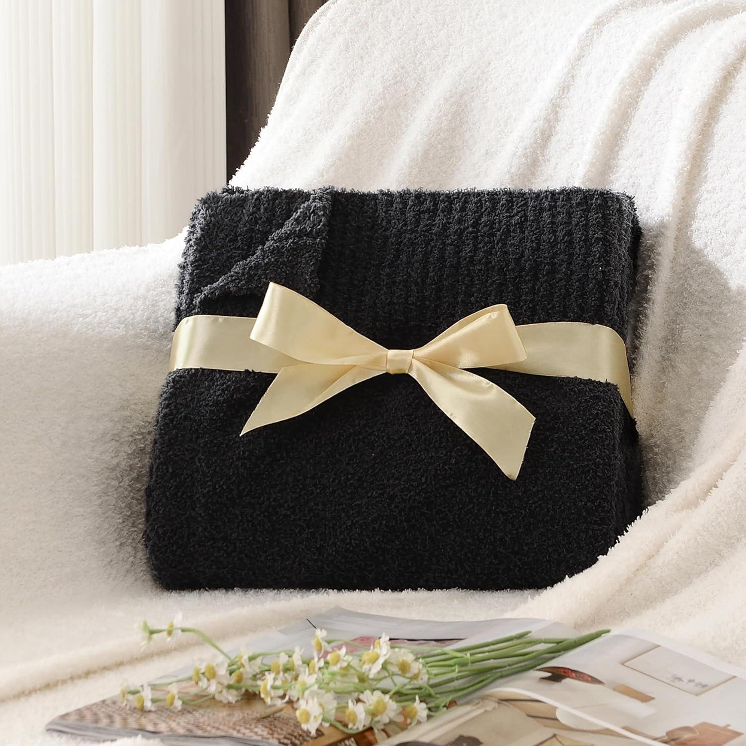 Manta de tiro JOOJA gris carbón 127x152 cm poliéster suave