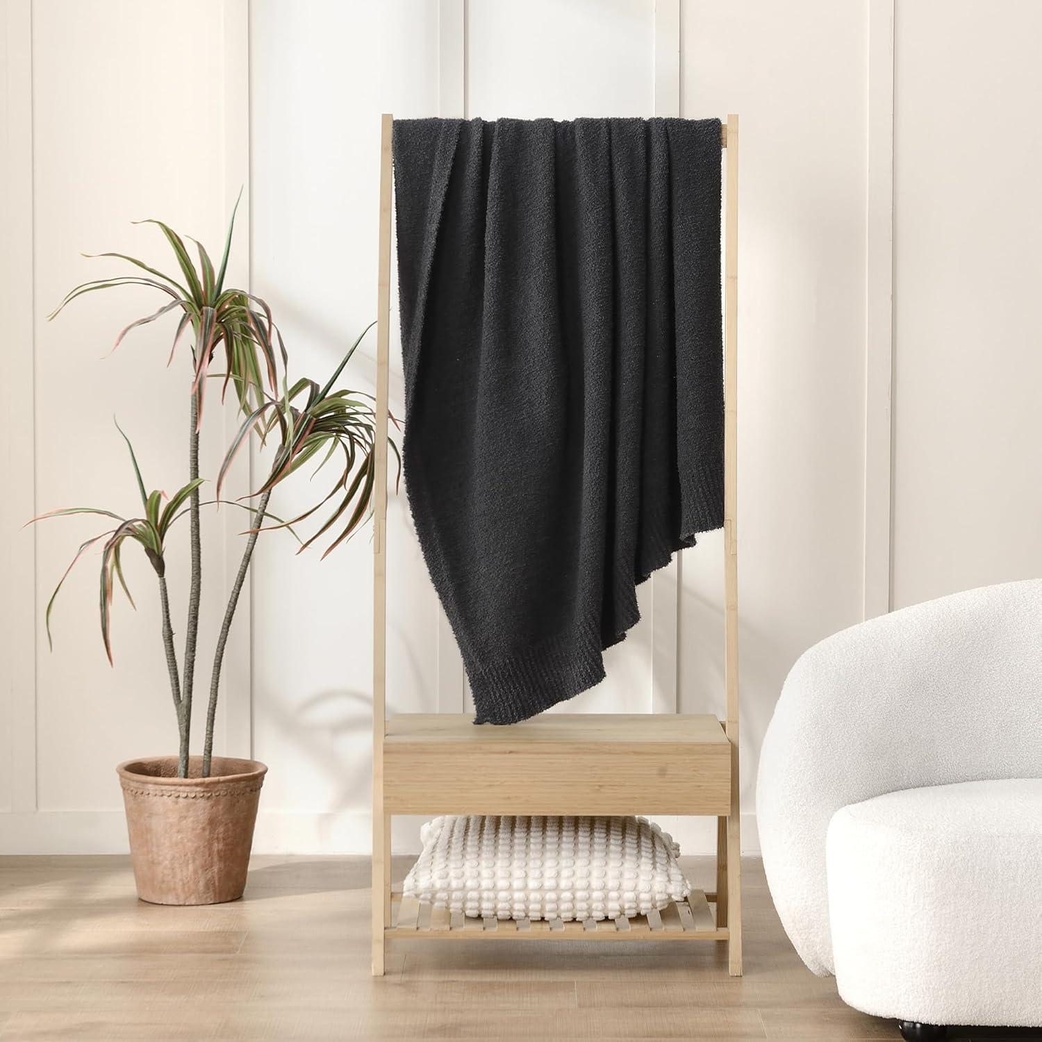 Manta de tiro JOOJA gris carbón 127x152 cm poliéster suave