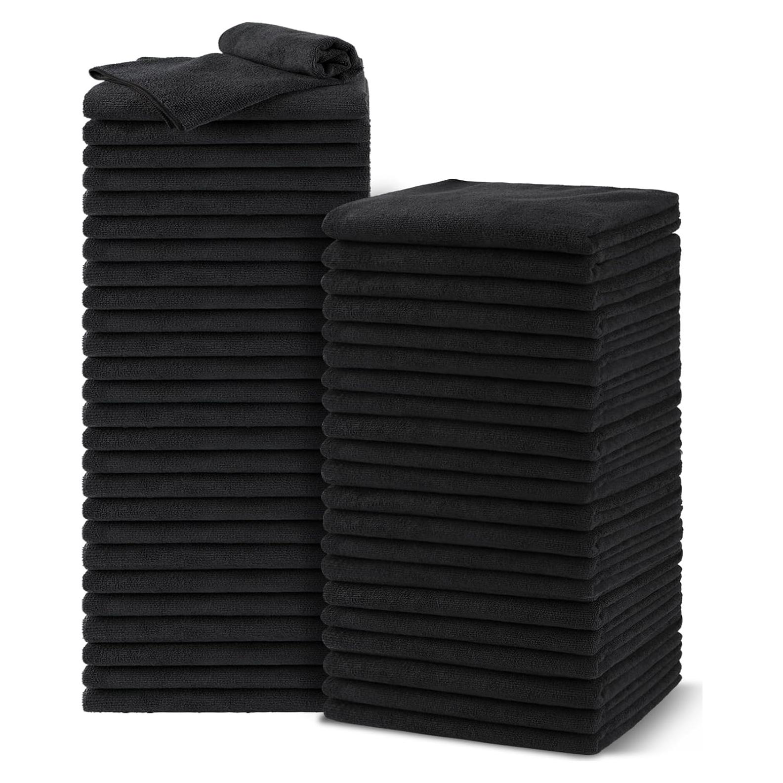 Paquete de 48 Toallas de Microfibra UNIMADE Negras 40x74 cm