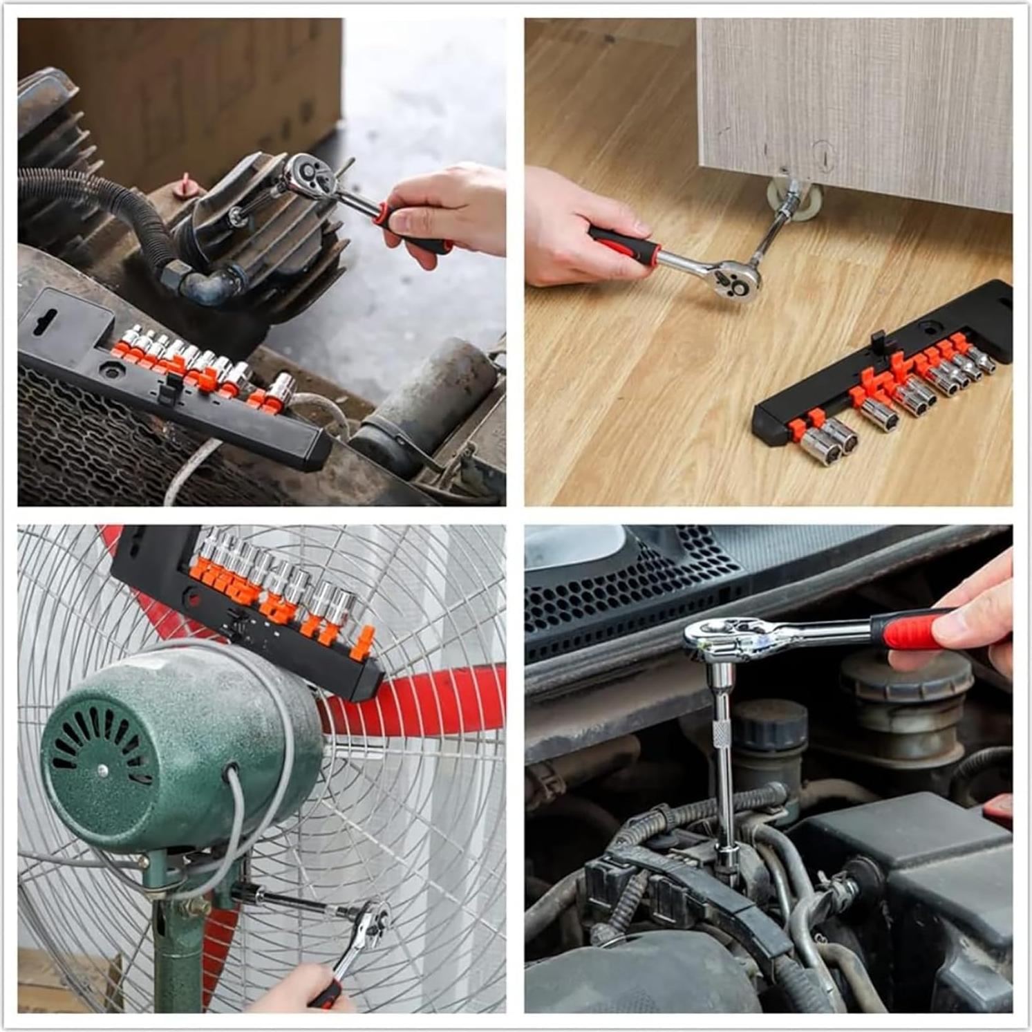 Juego de Llave de Carraca LSLANSOON 12 Pcs 4-13 mm