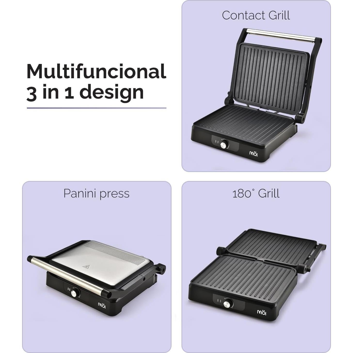 Prensa Panini MOI MPM4SLSSGM Acero Inoxidable 28x23cm