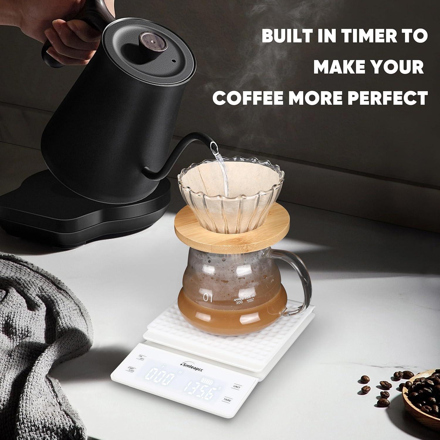 Báscula de Cocina Digital Smleapcc 3kg Alta Precisión Blanca