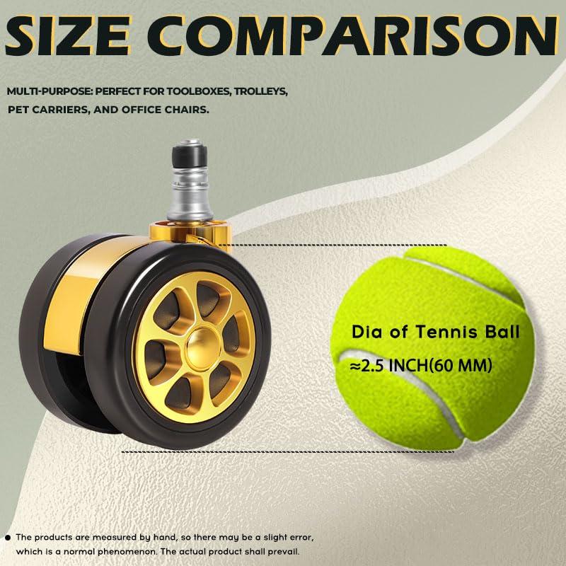 Ruedas de Reemplazo para Sillas de Oficina Wieyunn 6.35 cm