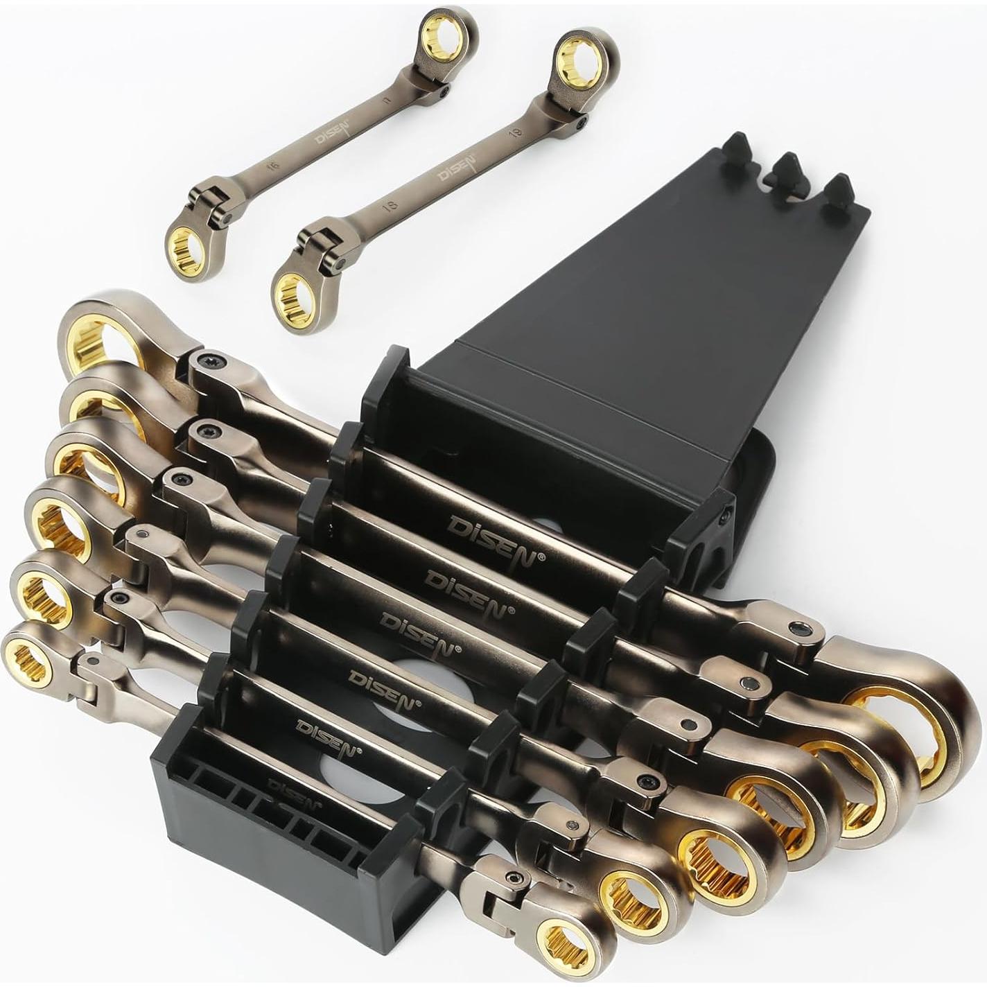 Juego de Llaves de Carraca DISEN 6 Piezas 90 Dientes Flexibles