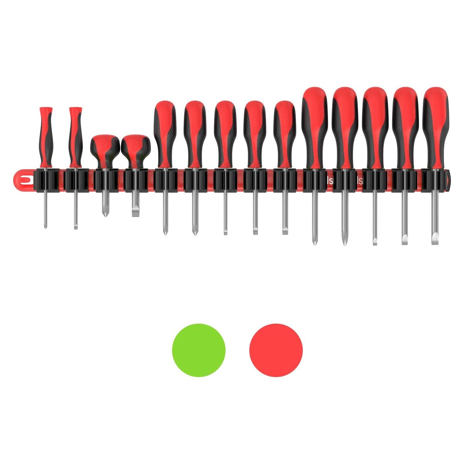 Organizador de Destornilladores Olsa Tools 14 Clips Nylon Rojo