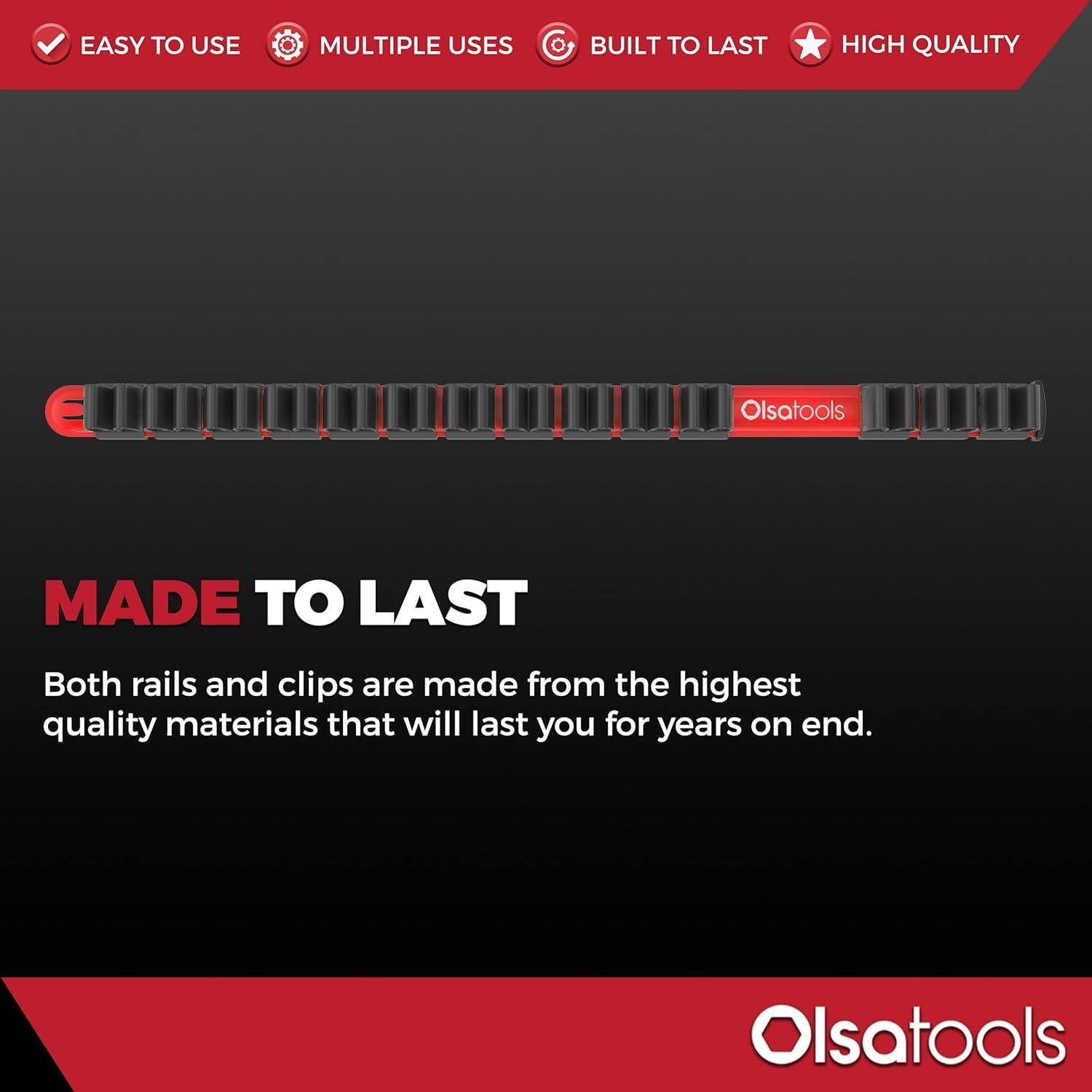 Organizador de Destornilladores Olsa Tools 14 Clips Nylon Rojo