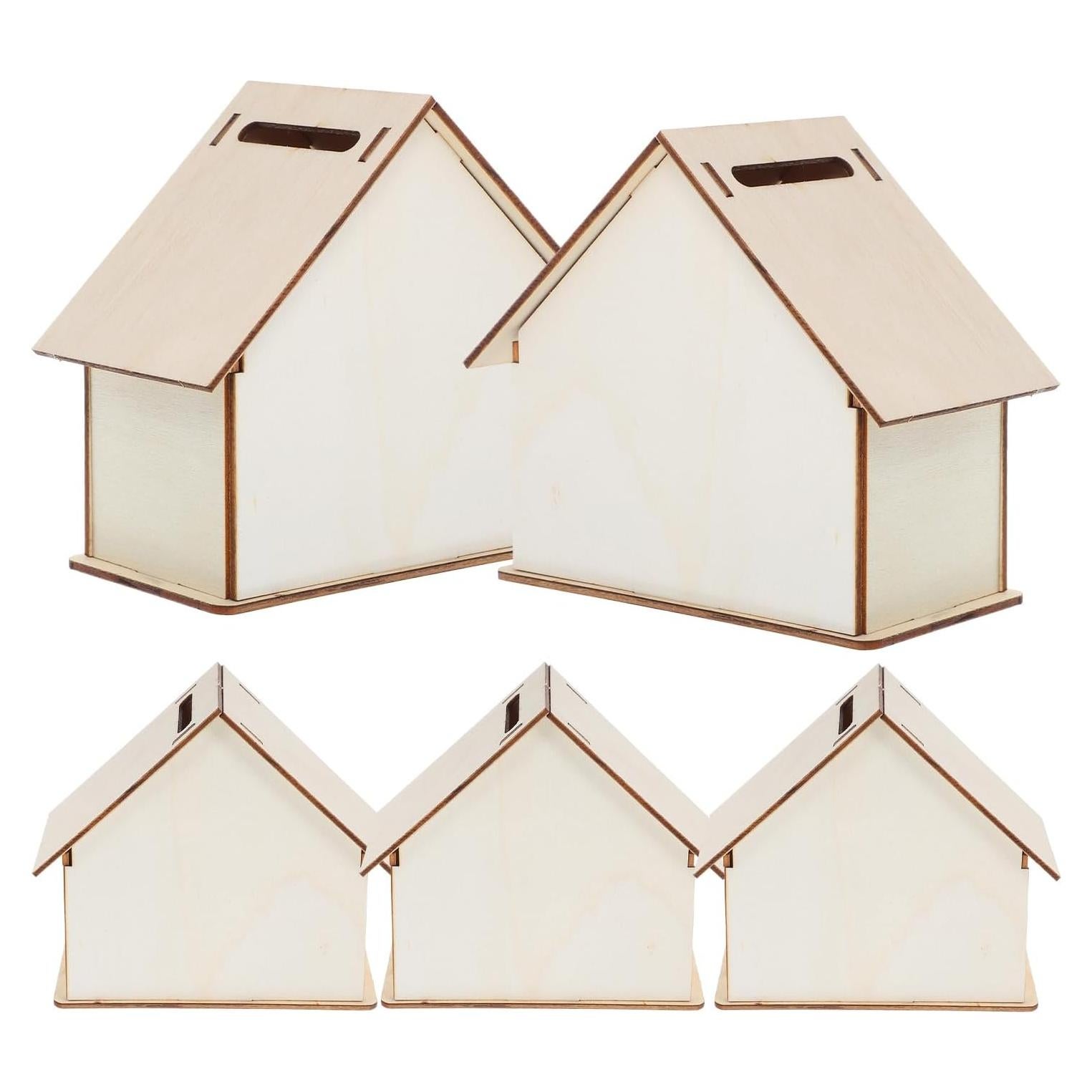 Alcancía de Madera Pintable Kisangel 3 Piezas 26.67x10cm