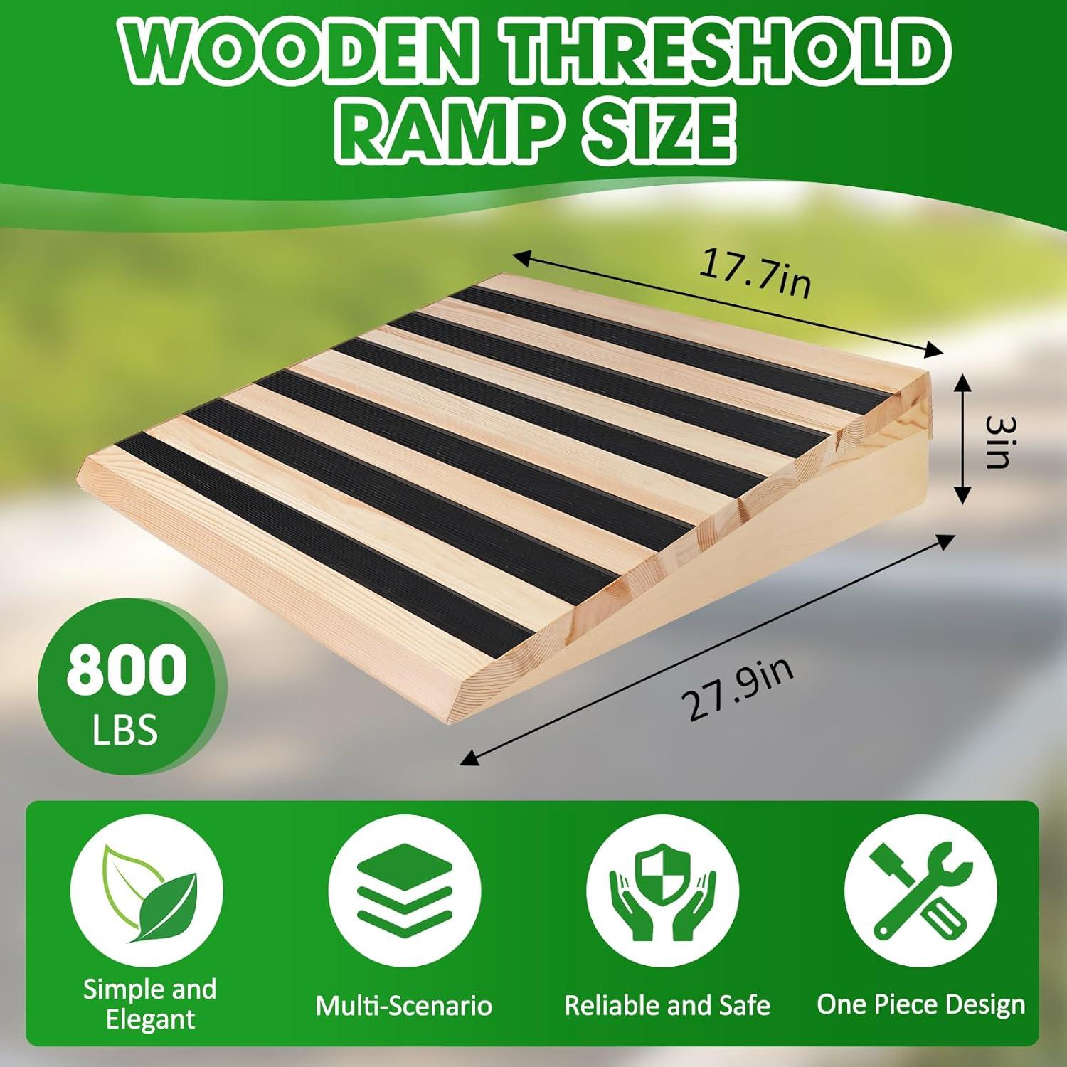 Rampa de Umbral de Madera Yeezoo 70.8x17.7x7.6 cm 362.9 kg