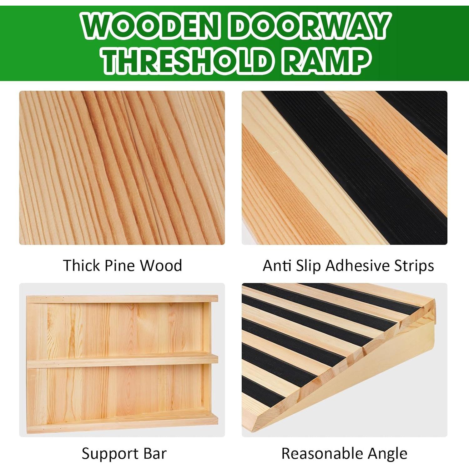 Rampa de Umbral de Madera Yeezoo 70.8x17.7x7.6 cm 362.9 kg