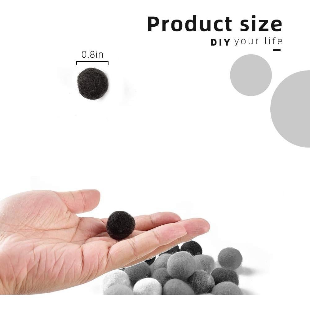 Luckforest 60 Pcs Bolas de Fieltro de Lana Natural 2 cm