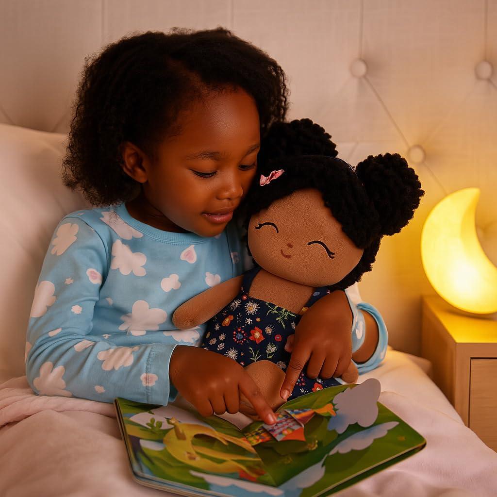 Muñeca de Trapo Suave Jumbrace 40.64 cm Negra para Bebé