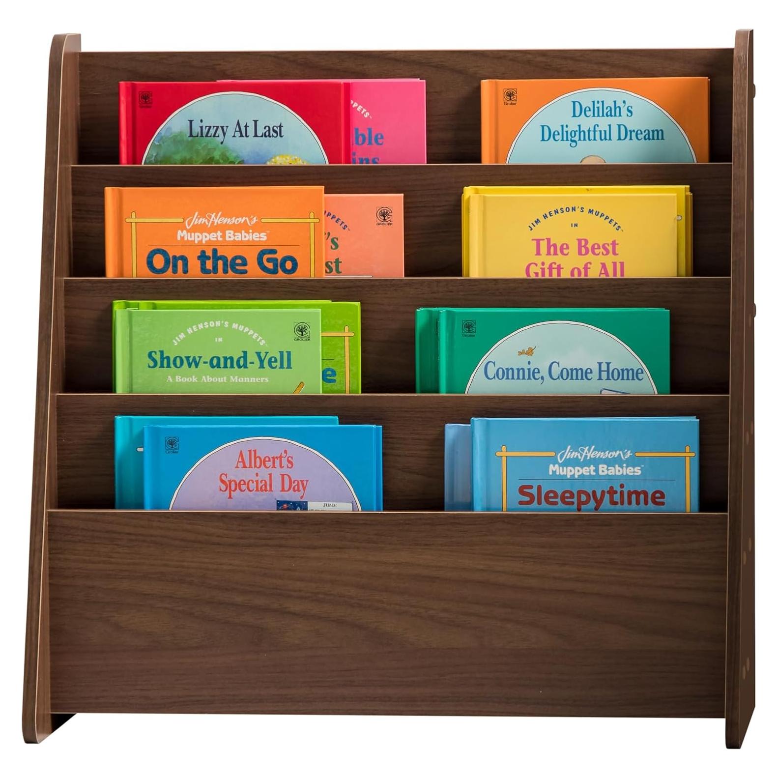 Soporte de Revistas de Madera IRIS USA 4 Niveles Marrón Oscuro