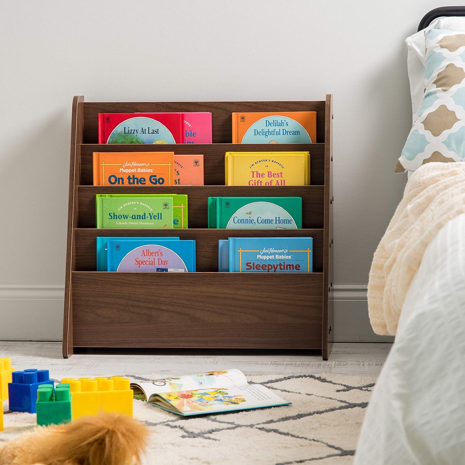 Soporte de Revistas de Madera IRIS USA 4 Niveles Marrón Oscuro