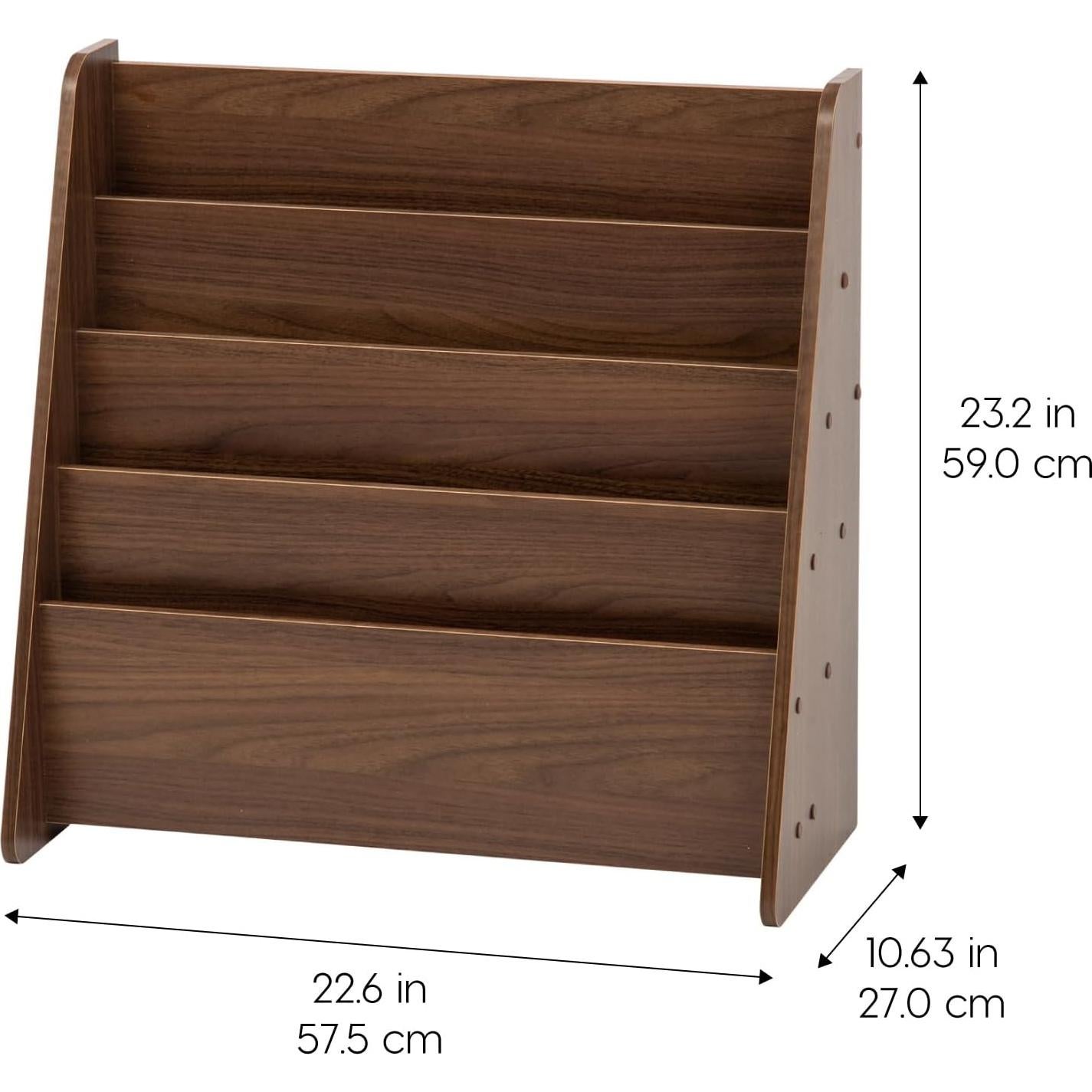 Soporte de Revistas de Madera IRIS USA 4 Niveles Marrón Oscuro