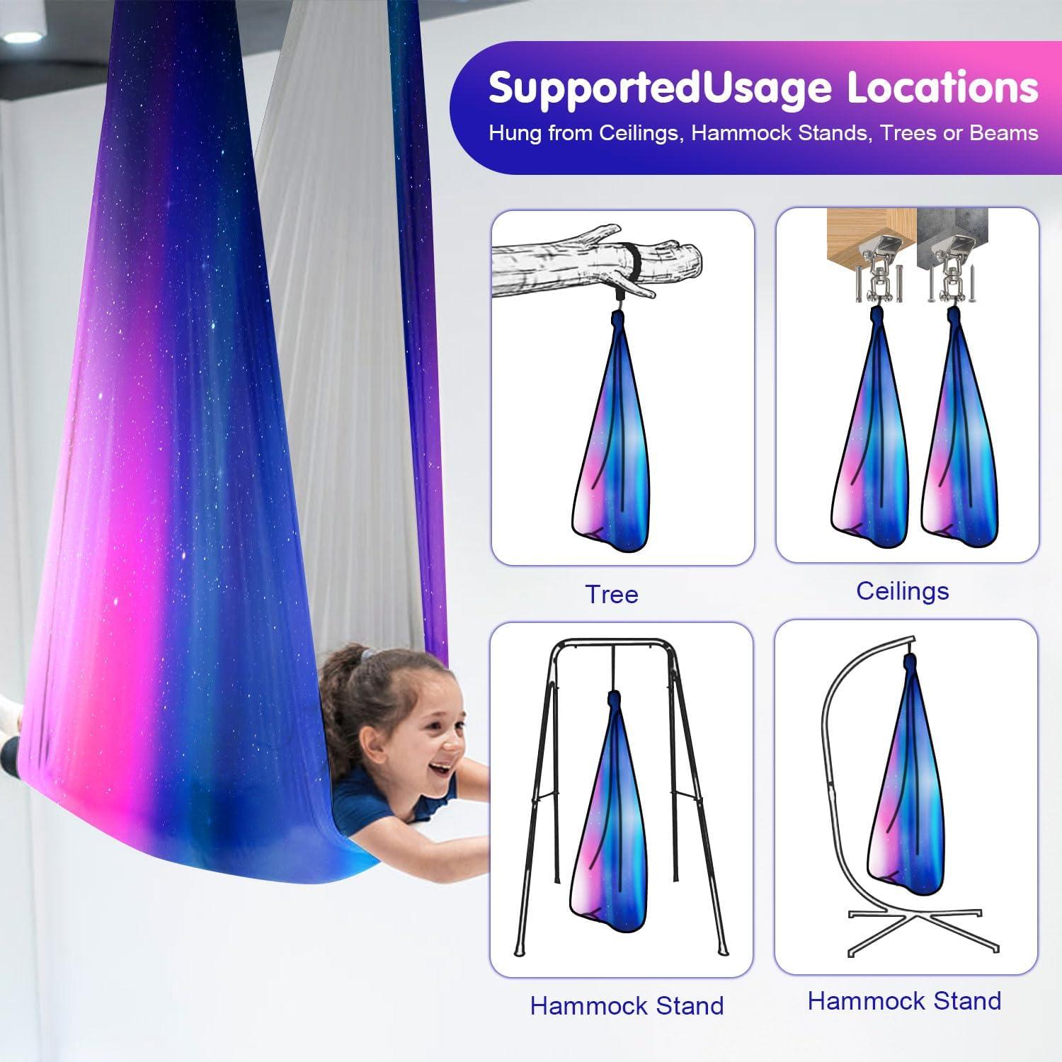 Hamaca Sensorial JICYC Interior 279.4x149.9cm Soporta 136Kg