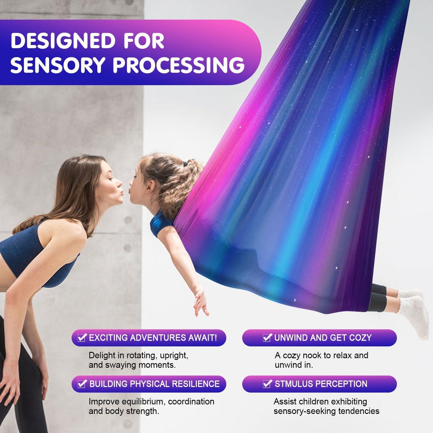 Hamaca Sensorial JICYC Interior 279.4x149.9cm Soporta 136Kg