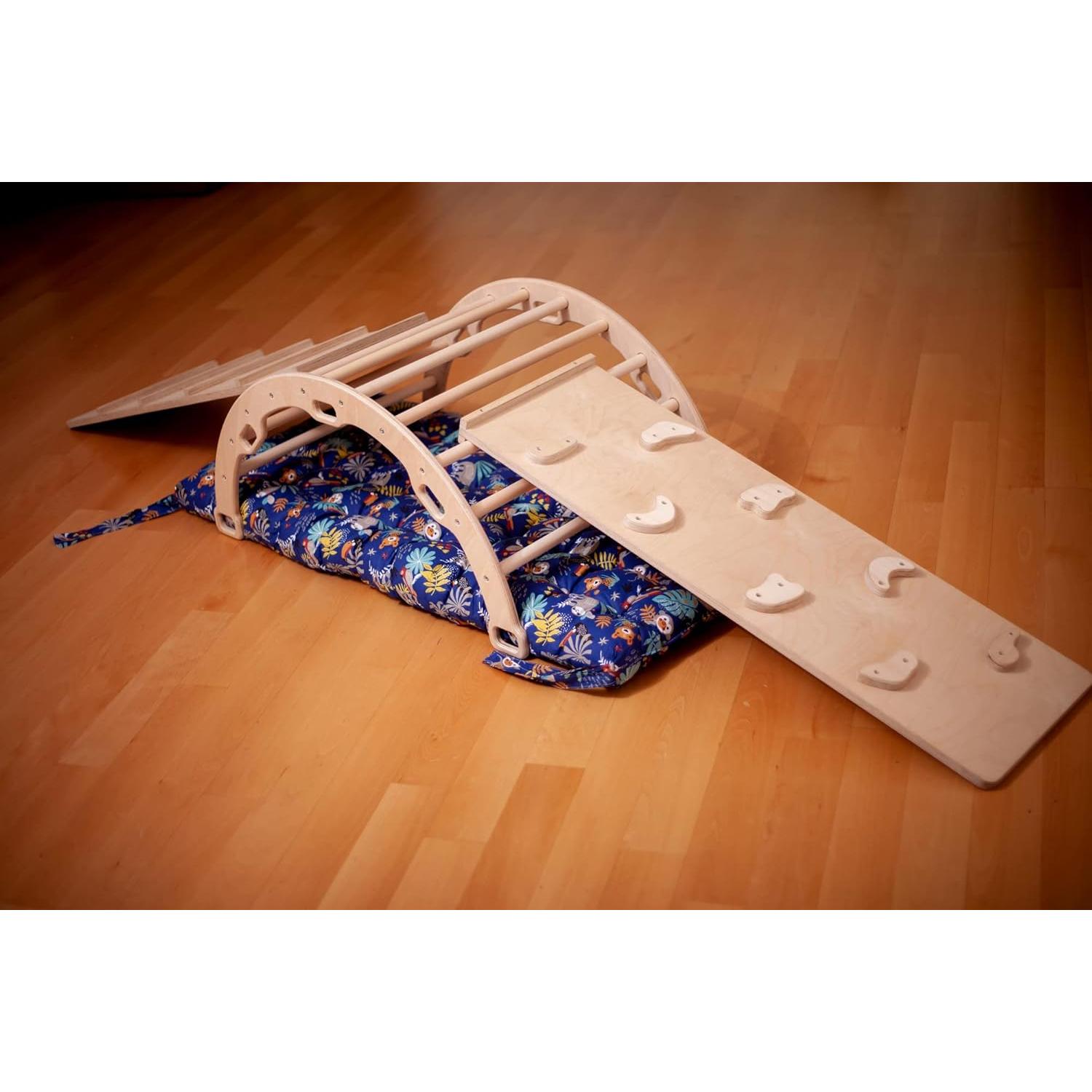 Arco de Escalada Montessori Kidodido con 2 Rampas - Madera Natural