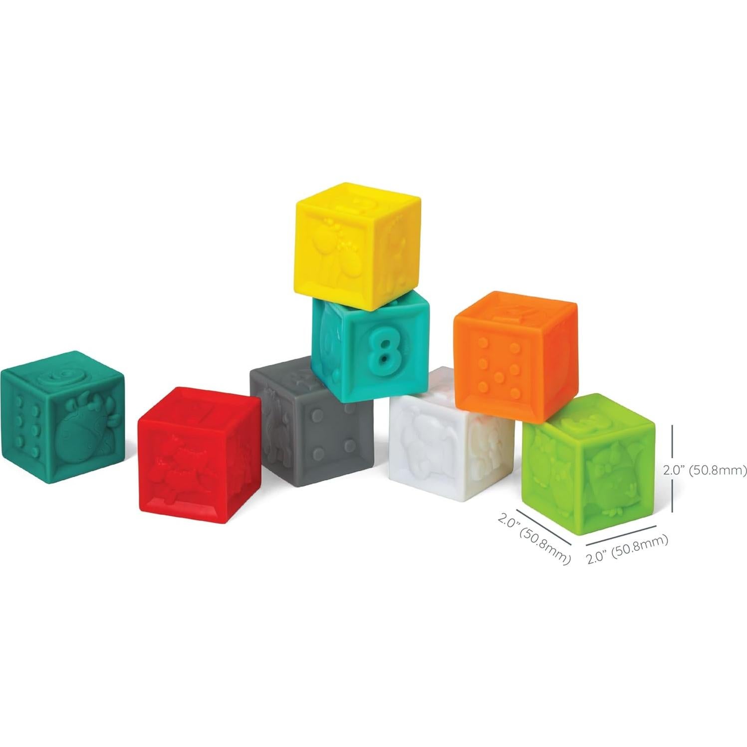 Conjunto de Bloques Apilables Infantino - 8 Bloques Suaves 6 Meses+