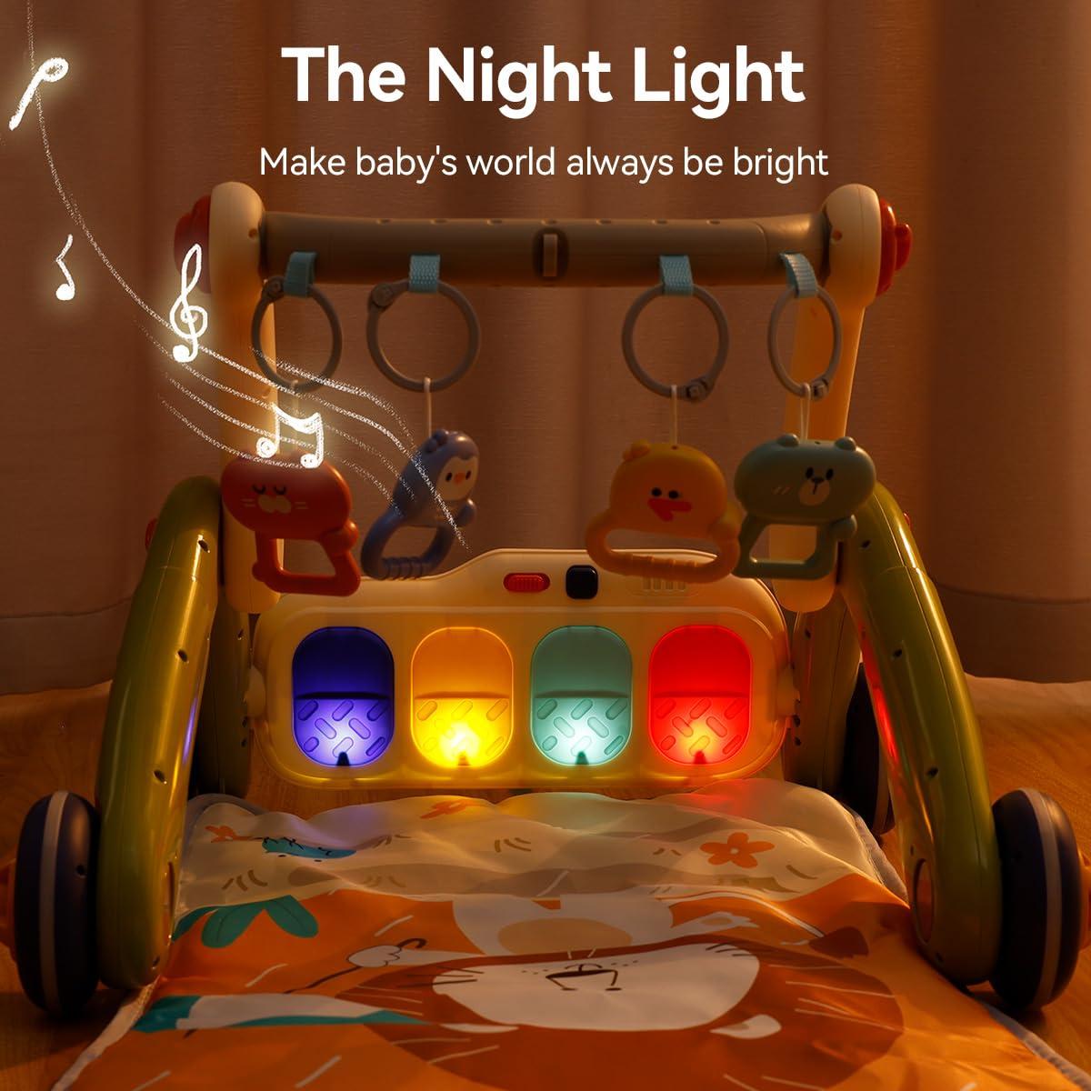 Gimnasio de Juego 4 en 1 para Bebés - Alfombra Musical y Caminador