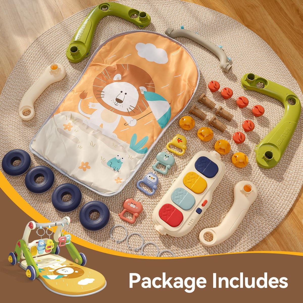 Gimnasio de Juego 4 en 1 para Bebés - Alfombra Musical y Caminador