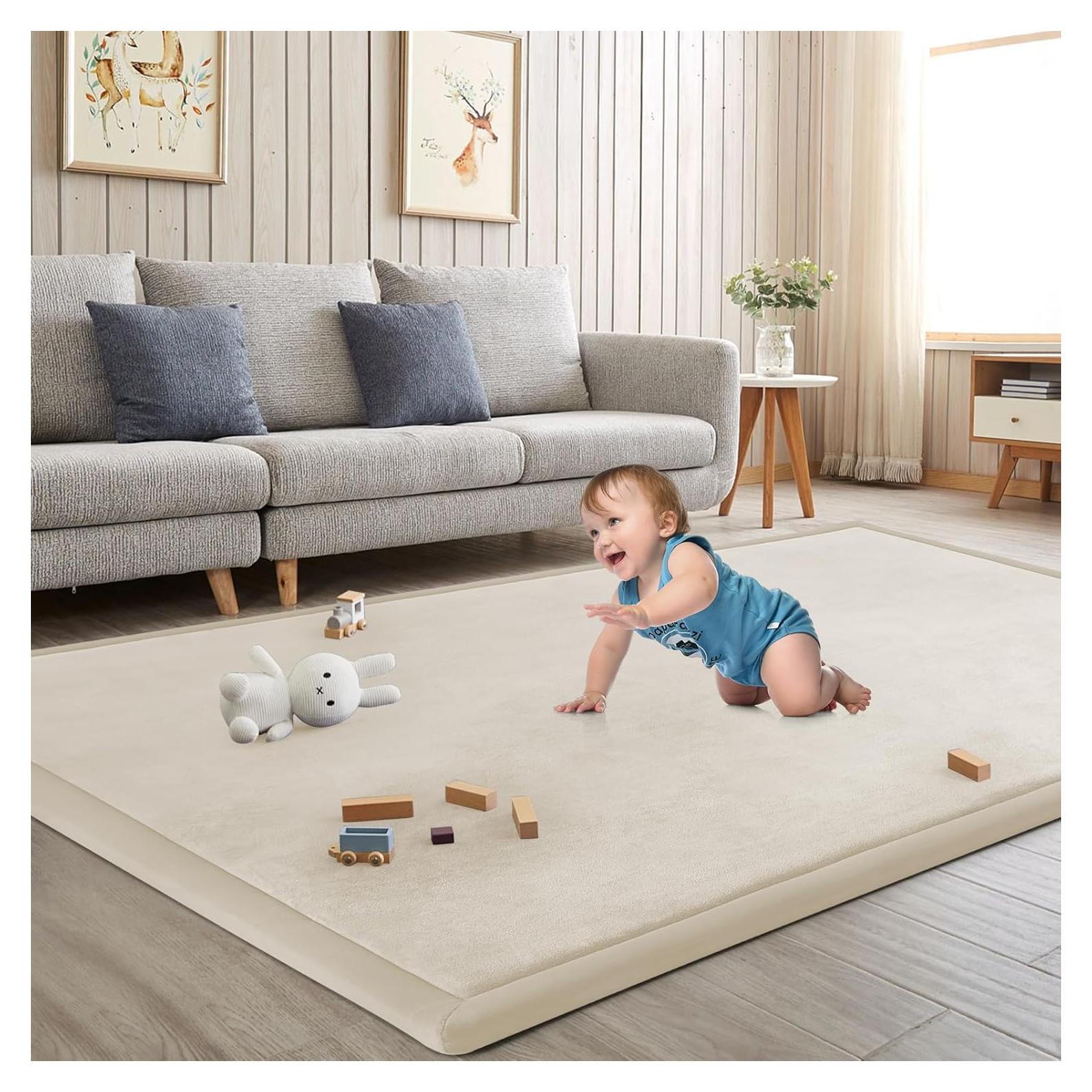 Alfombra de Juego Beige 1.50m x 1.00m Espuma de Memoria
