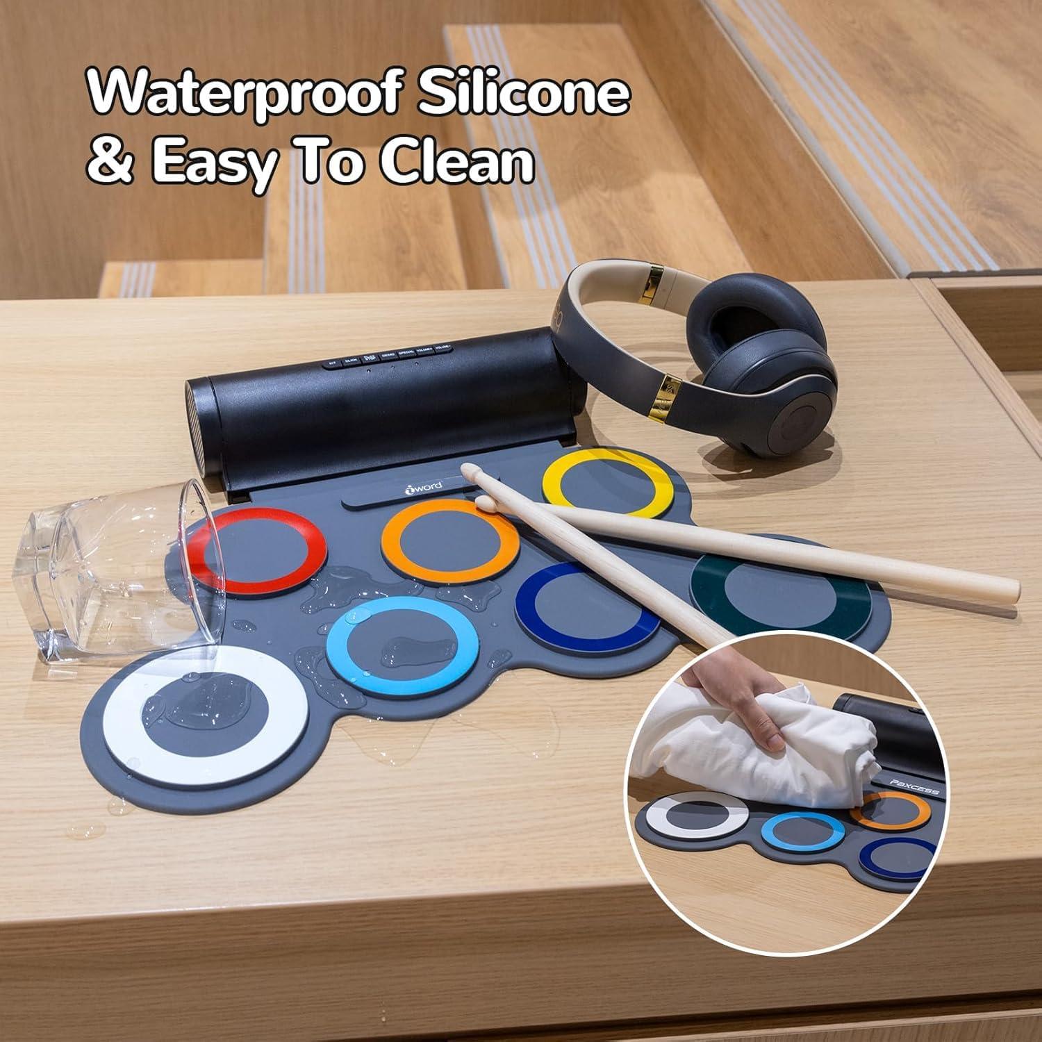 Set de Batería Electrónica IWORD Plegable 7 Pads 10 Horas