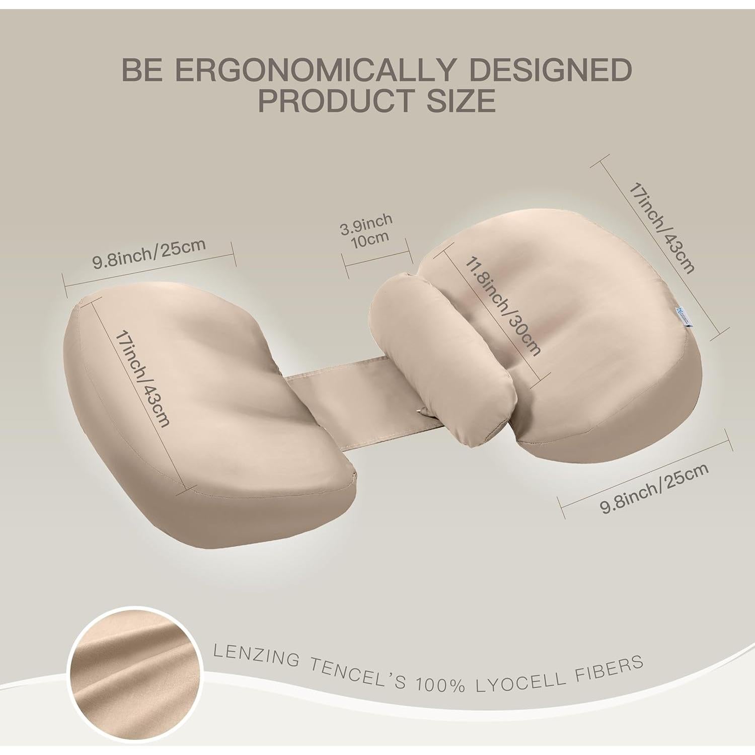 Almohada de Embarazo COZYREST Ajustable TENCEL Refrigerante