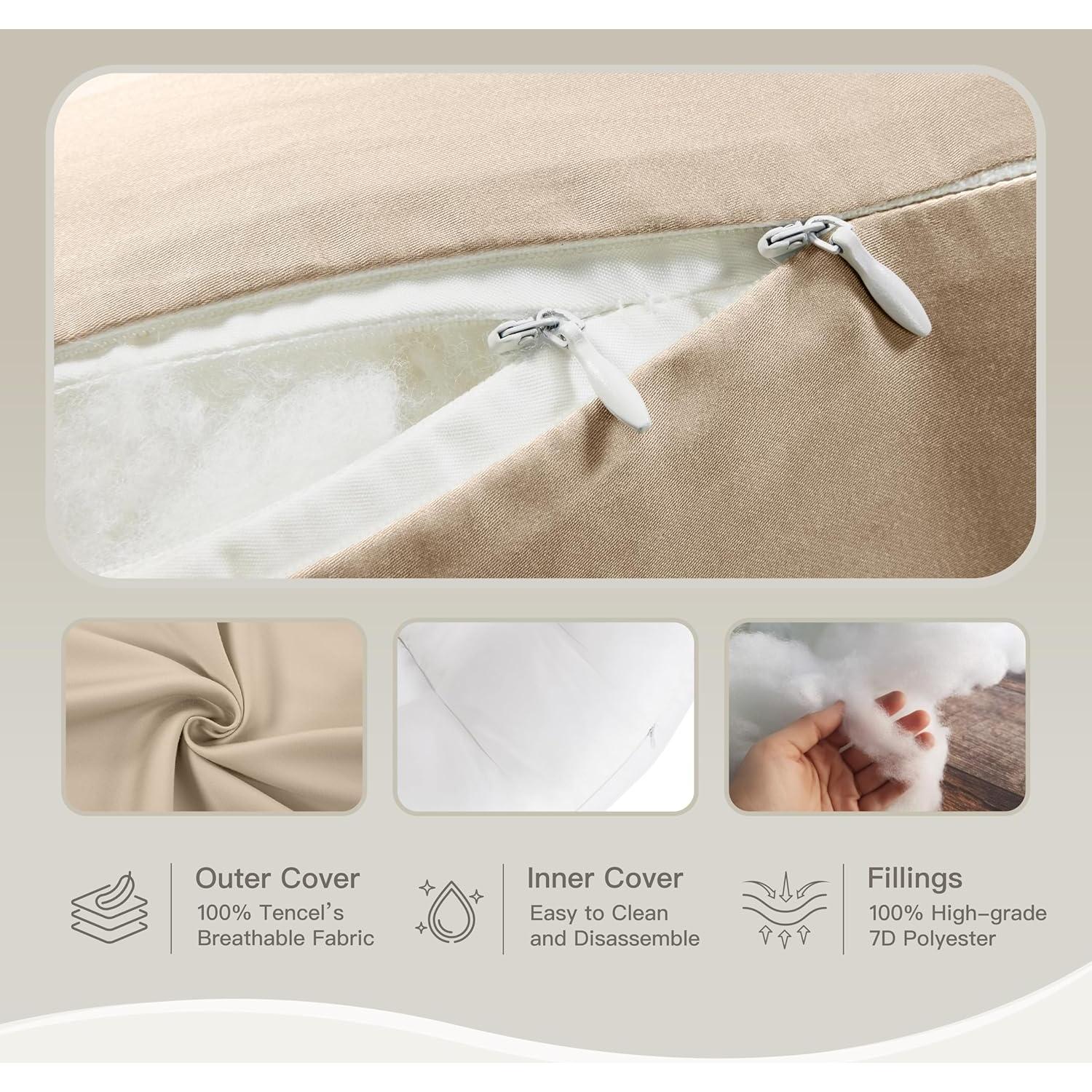 Almohada de Embarazo COZYREST Ajustable TENCEL Refrigerante