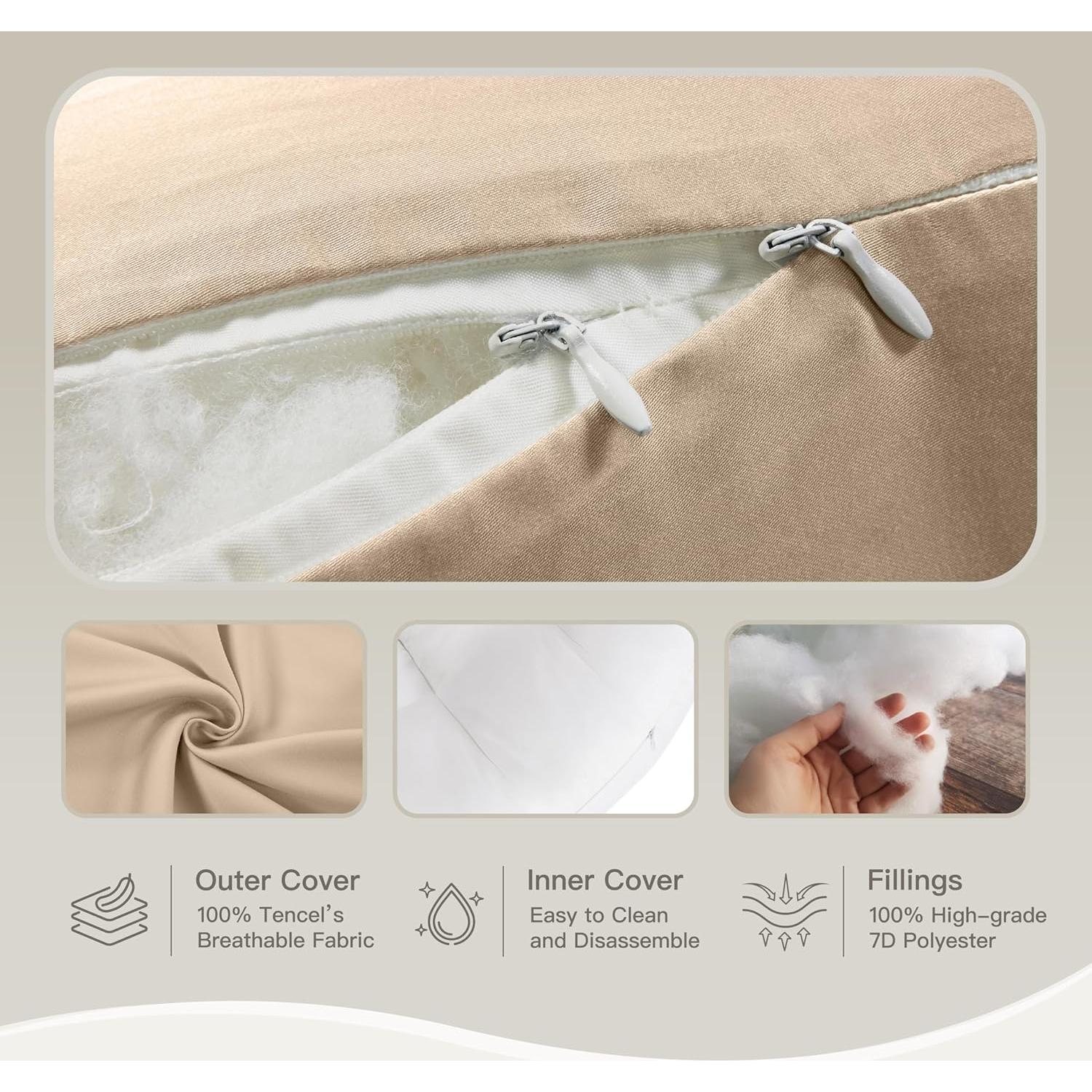 Almohada de Embarazo COZYREST Ajustable TENCEL Refrigerante