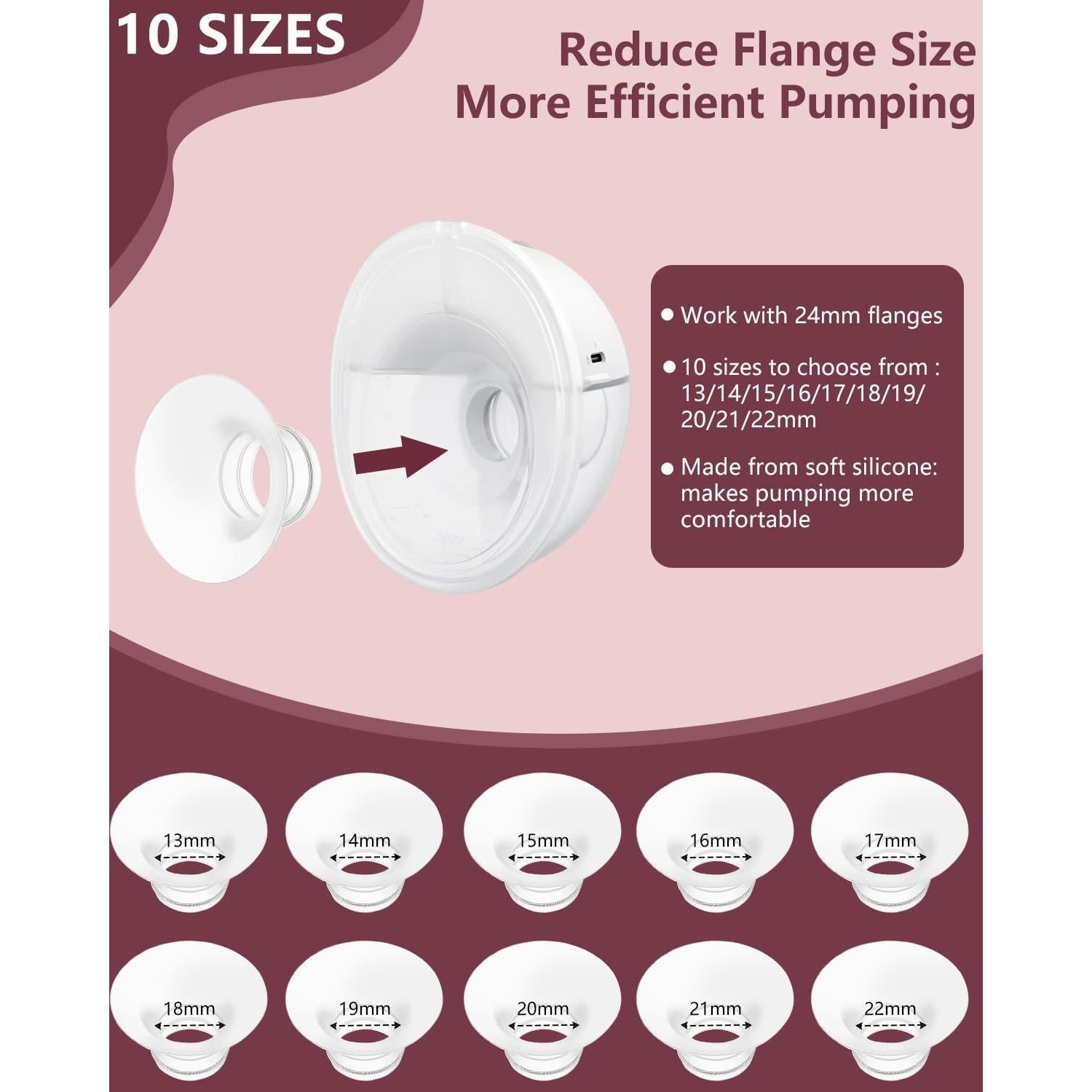 8 Inserto de Brida 13mm IVARONAL para Extractores de Leche