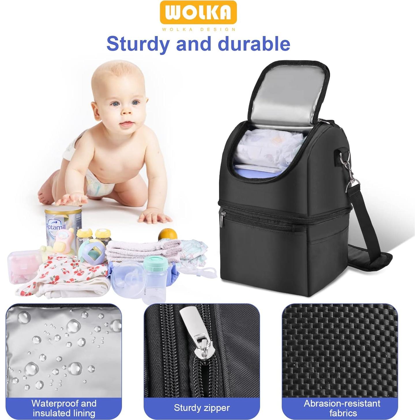 Bolsa Térmica para Leche Materna Wolka - Doble Compartimento 8.3L