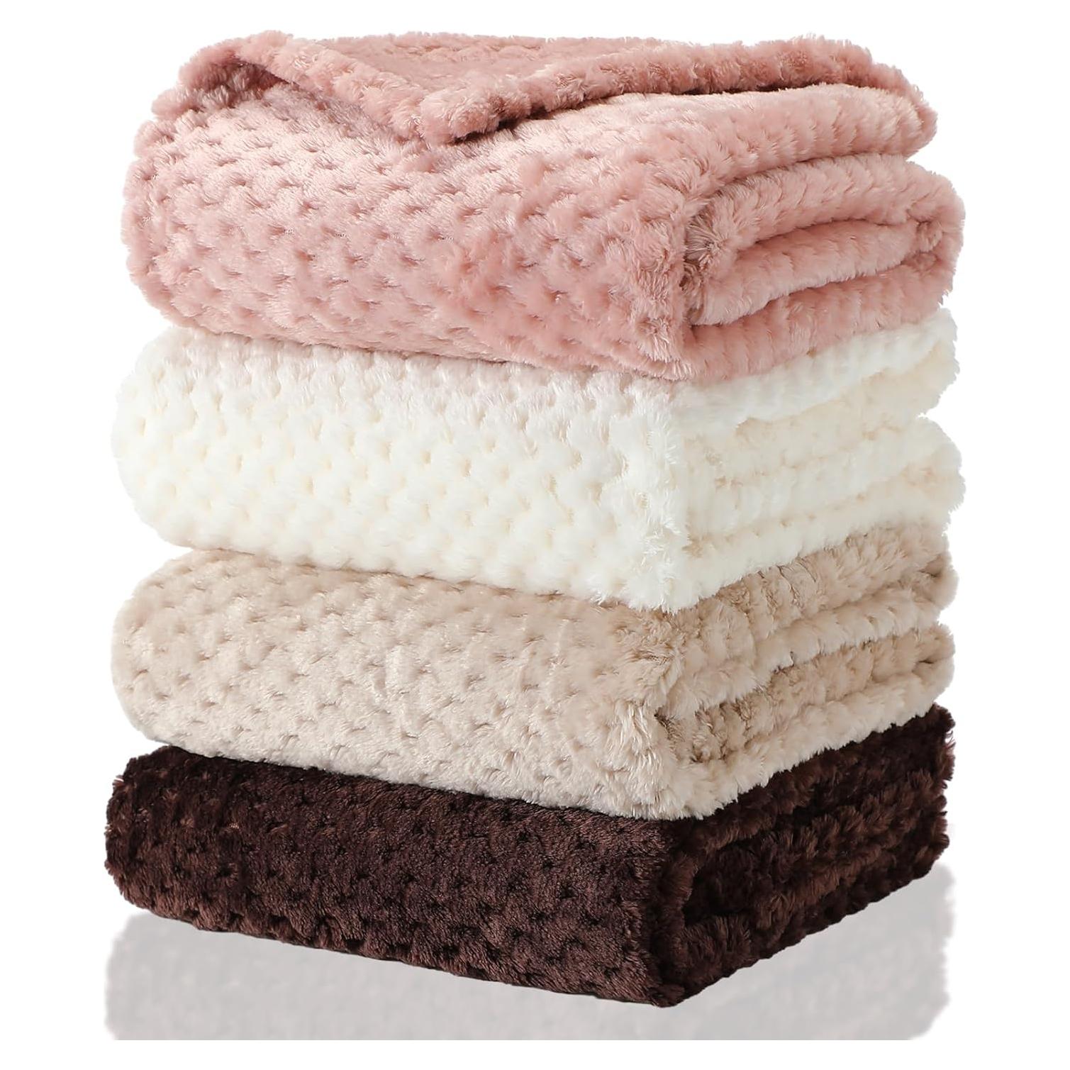 Manta Suave para Bebé Frienda 4 Pcs 80x60 cm Color Beige