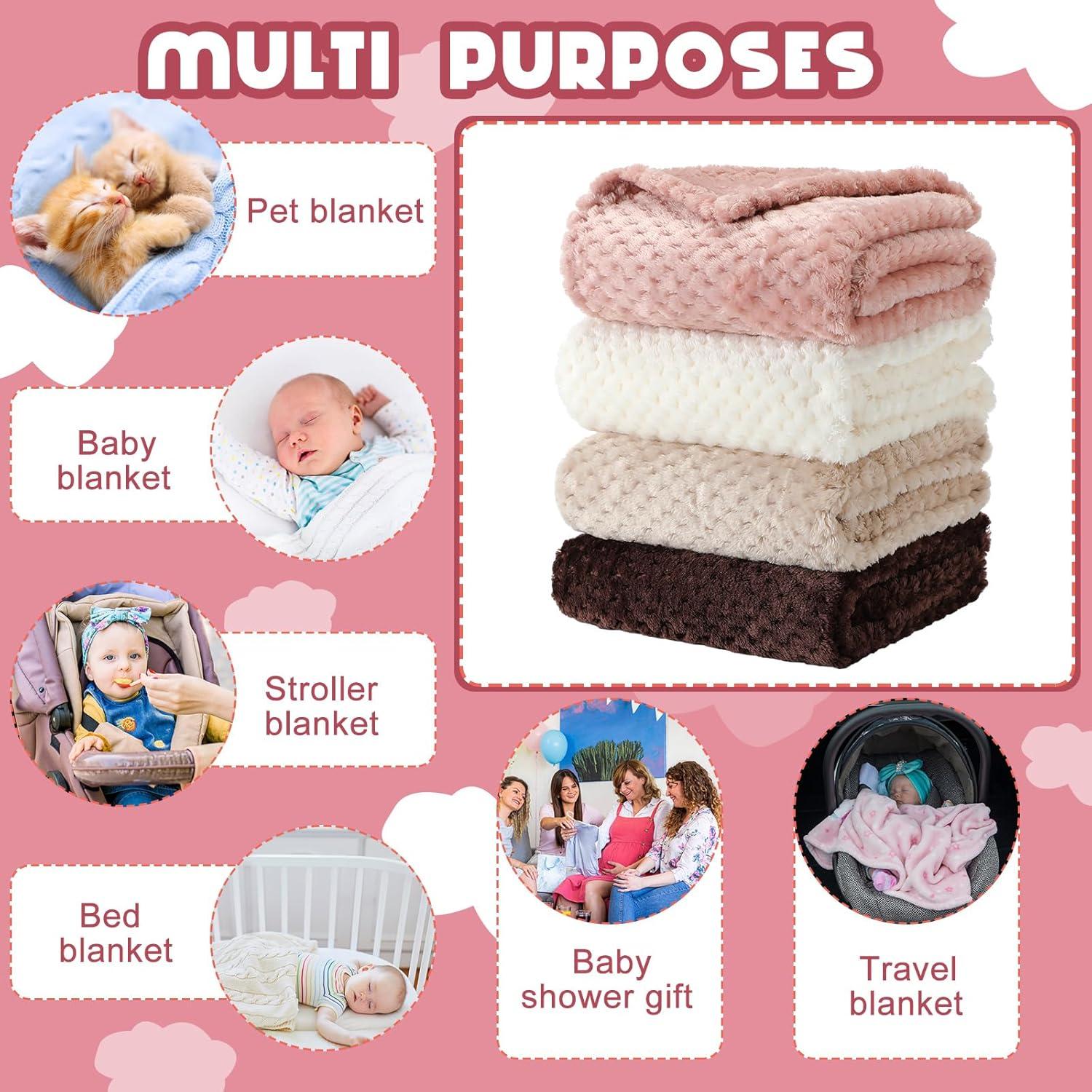 Manta Suave para Bebé Frienda 4 Pcs 80x60 cm Color Beige