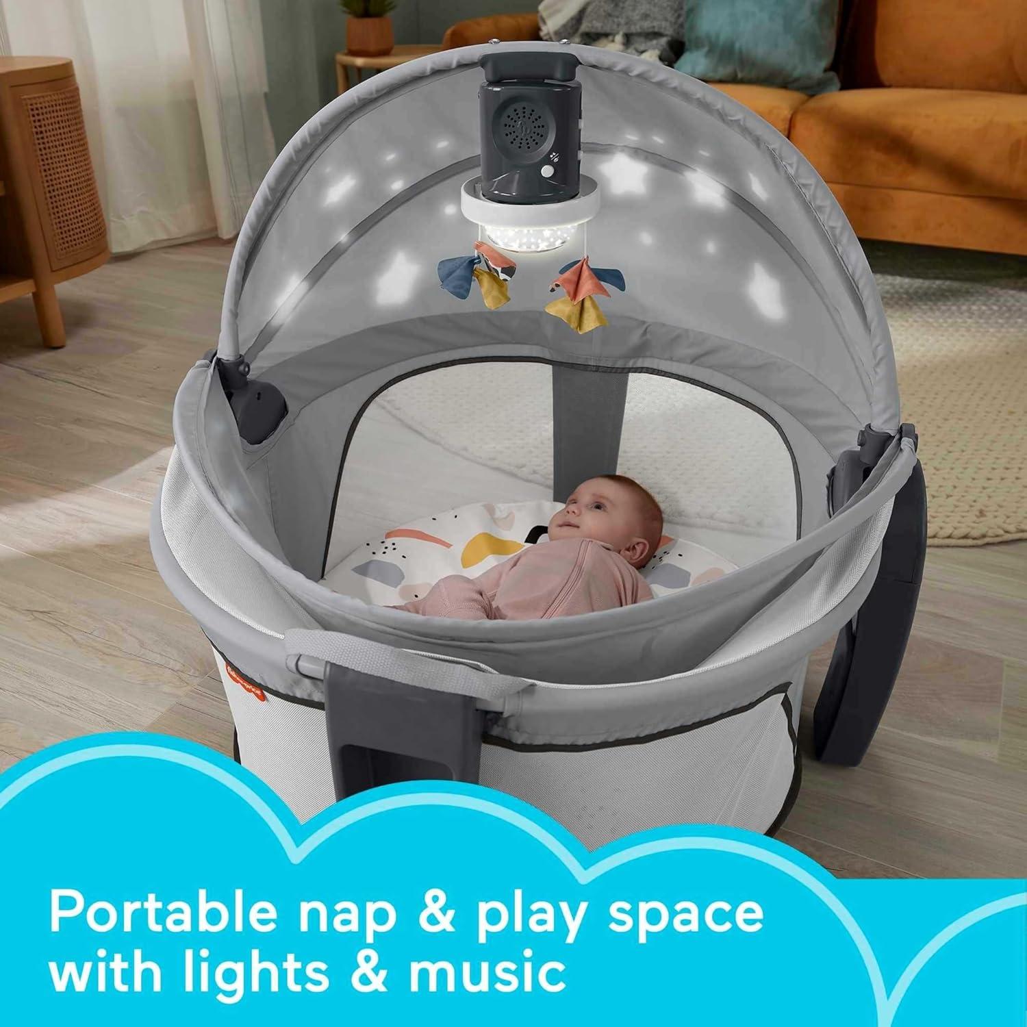 Cuna portátil Deluxe Fisher-Price HLV76 con proyector y música