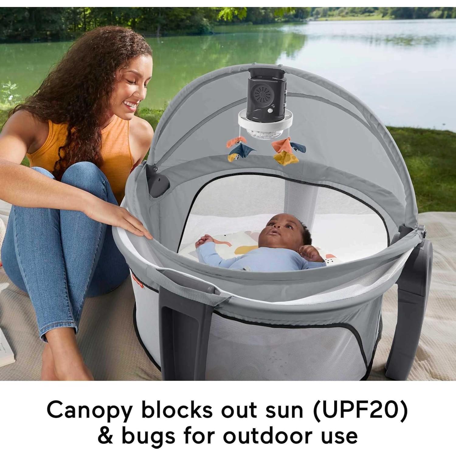 Cuna portátil Deluxe Fisher-Price HLV76 con proyector y música