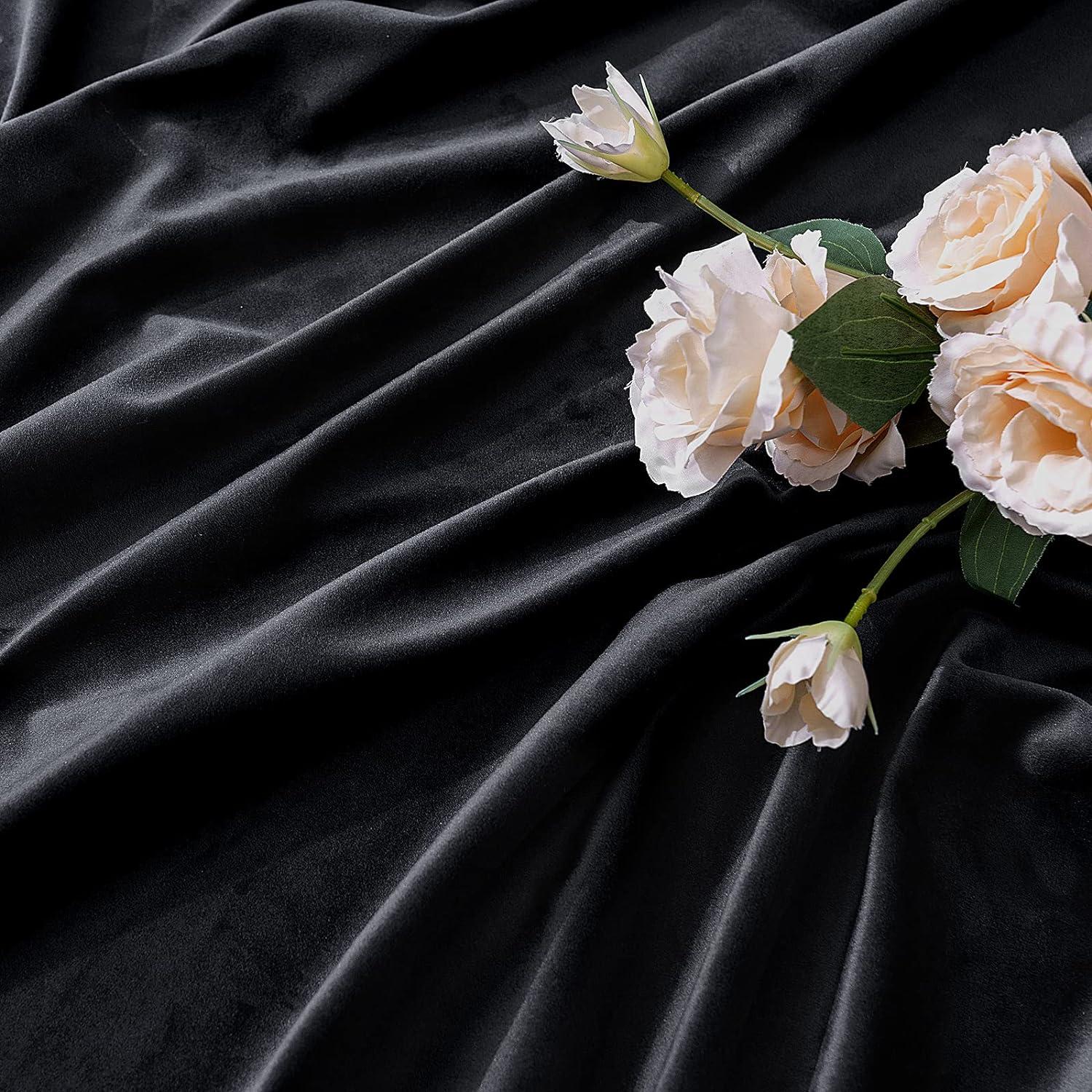 Cortinas de Terciopelo Negro MIULEE 132x160 cm 2 Paneles