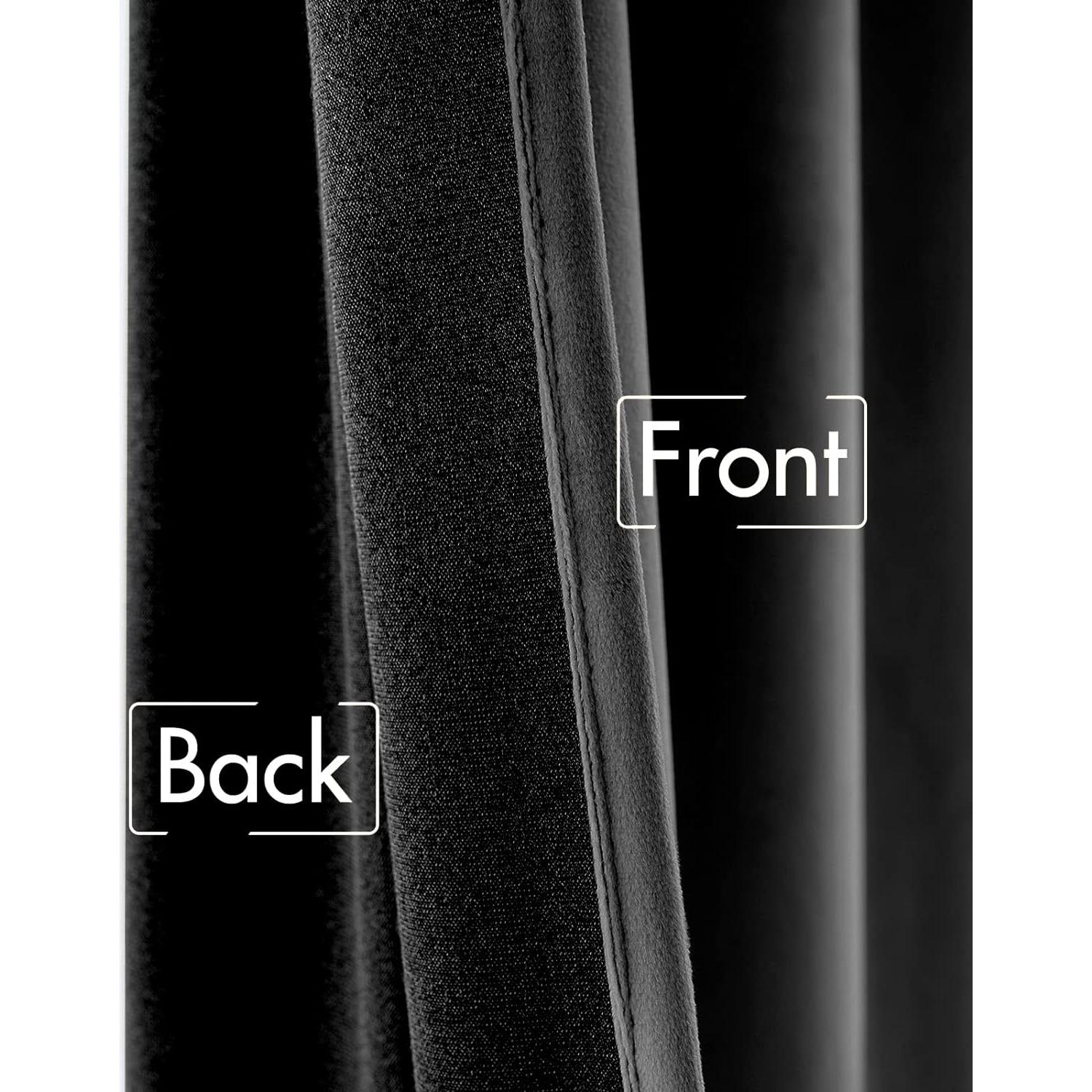 Cortinas de Terciopelo Negro MIULEE 132x160 cm 2 Paneles