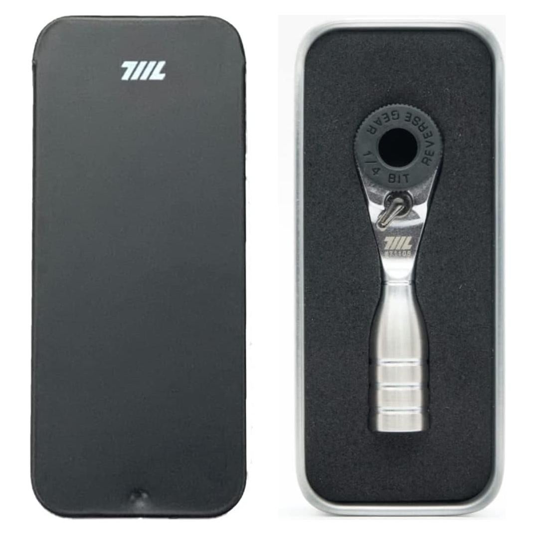 711L Mini Ratchet Wrench - One of the World's Smallest 1/4" EDC Ratchet Wrench For Tight Spaces - Alloy Steel - For Single-ended Hex Bit