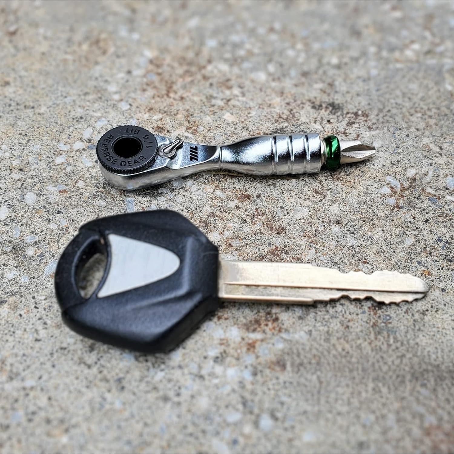 711L Mini Ratchet Wrench - One of the World's Smallest 1/4" EDC Ratchet Wrench For Tight Spaces - Alloy Steel - For Single-ended Hex Bit
