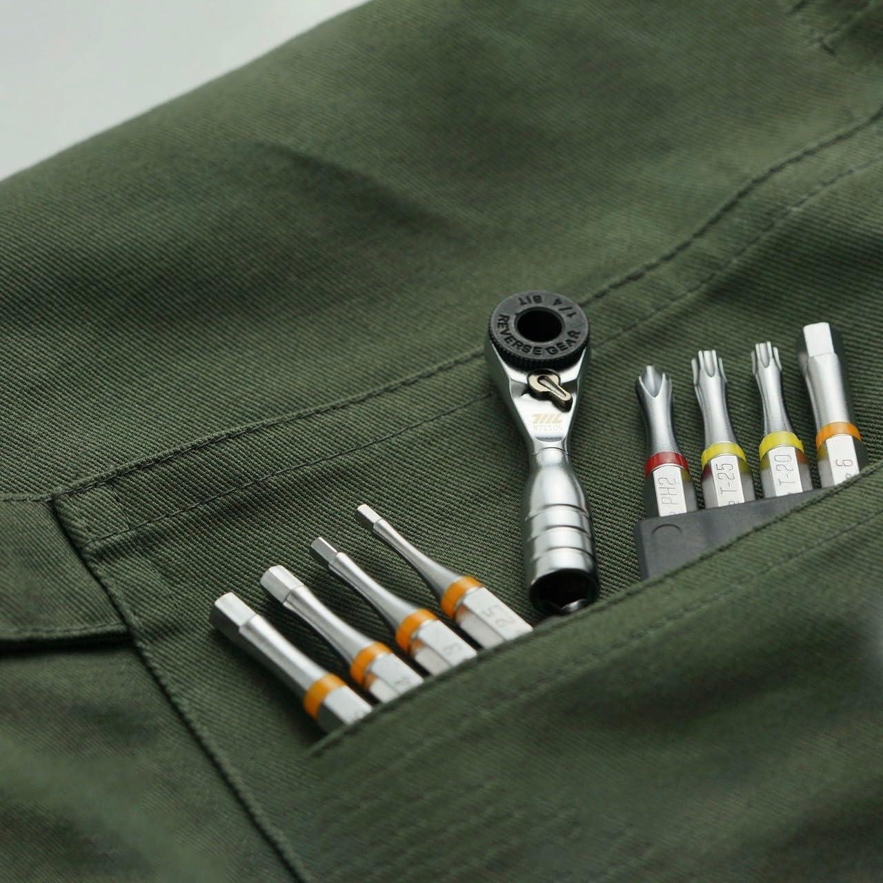 711L Mini Ratchet Wrench - One of the World's Smallest 1/4" EDC Ratchet Wrench For Tight Spaces - Alloy Steel - For Single-ended Hex Bit