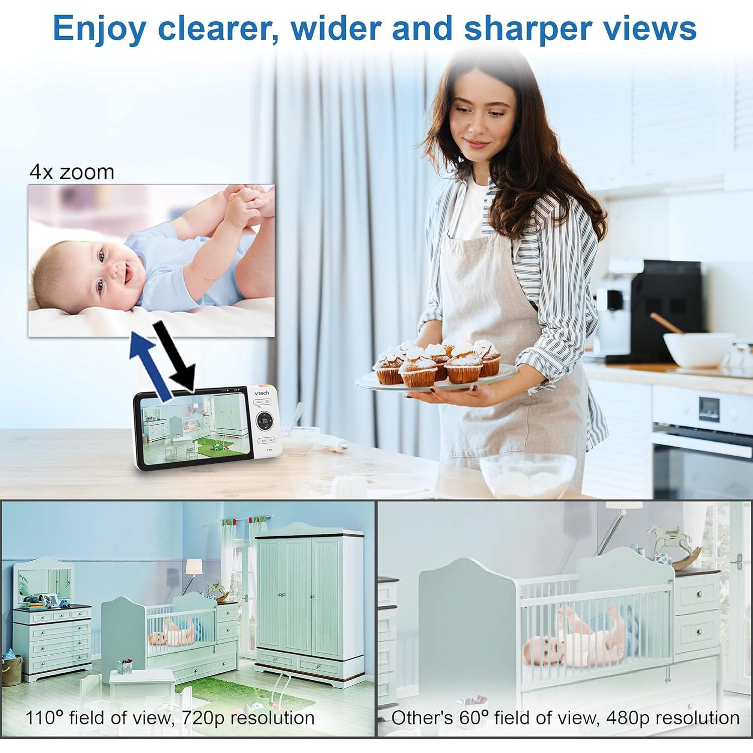 Monitor para Bebés VTech VM818HD 5" HD, Visión Nocturna, 1000 pies