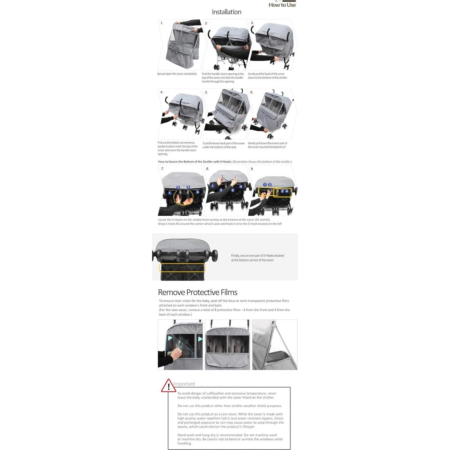 Cubierta para Cochecito Gemelar Manito Melange Twin - Repelente Agua