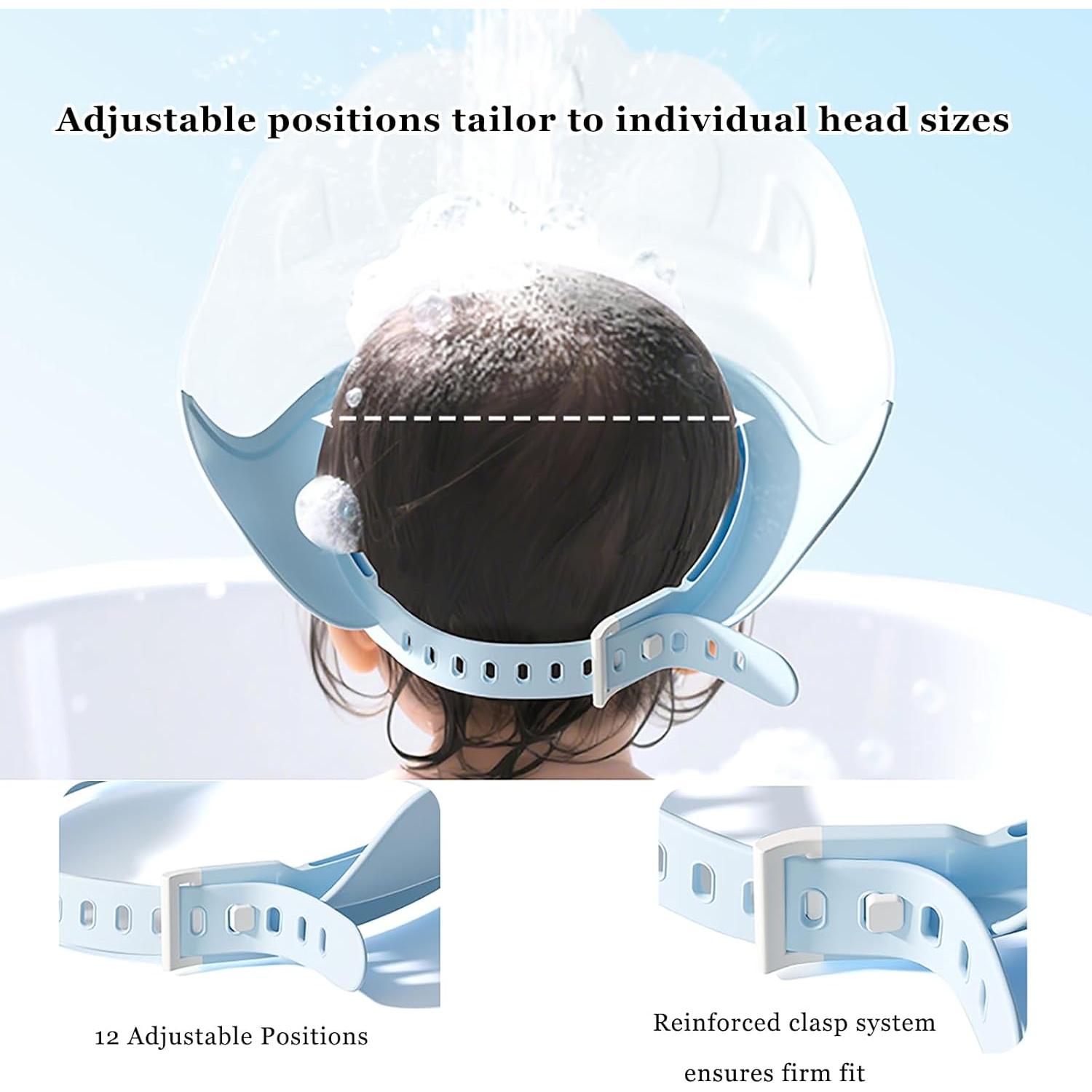 Gorro de Ducha Ajustable para Bebé Snowrose - Azul