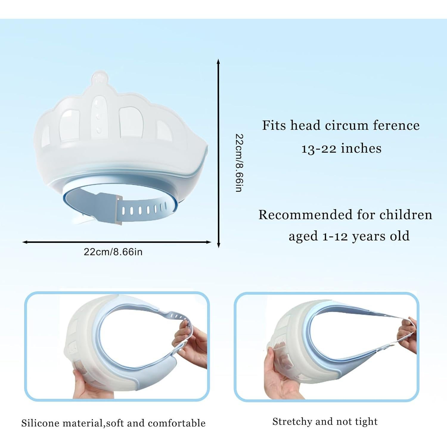 Gorro de Ducha Ajustable para Bebé Snowrose - Azul