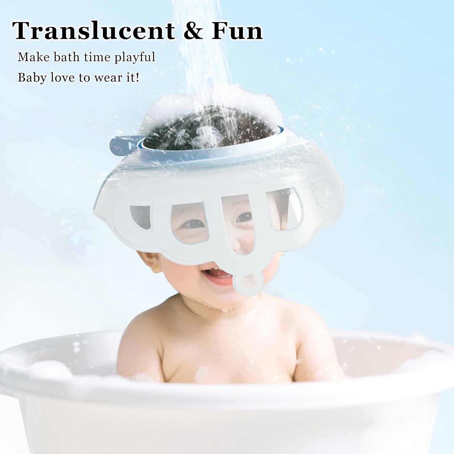 Gorro de Ducha Ajustable para Bebé Snowrose - Azul