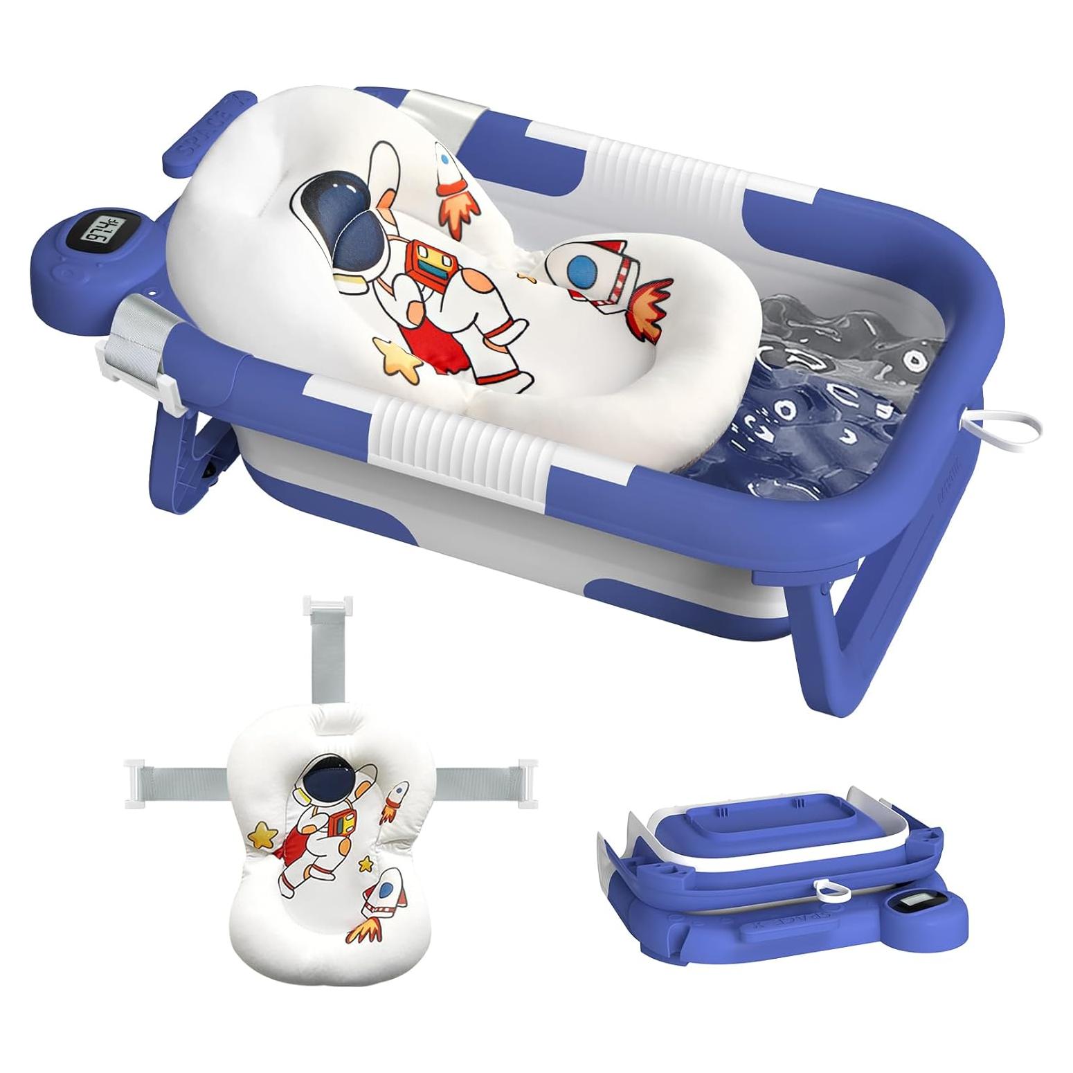 Bañera Plegable para Bebés LAUJIA Azul Astronauta