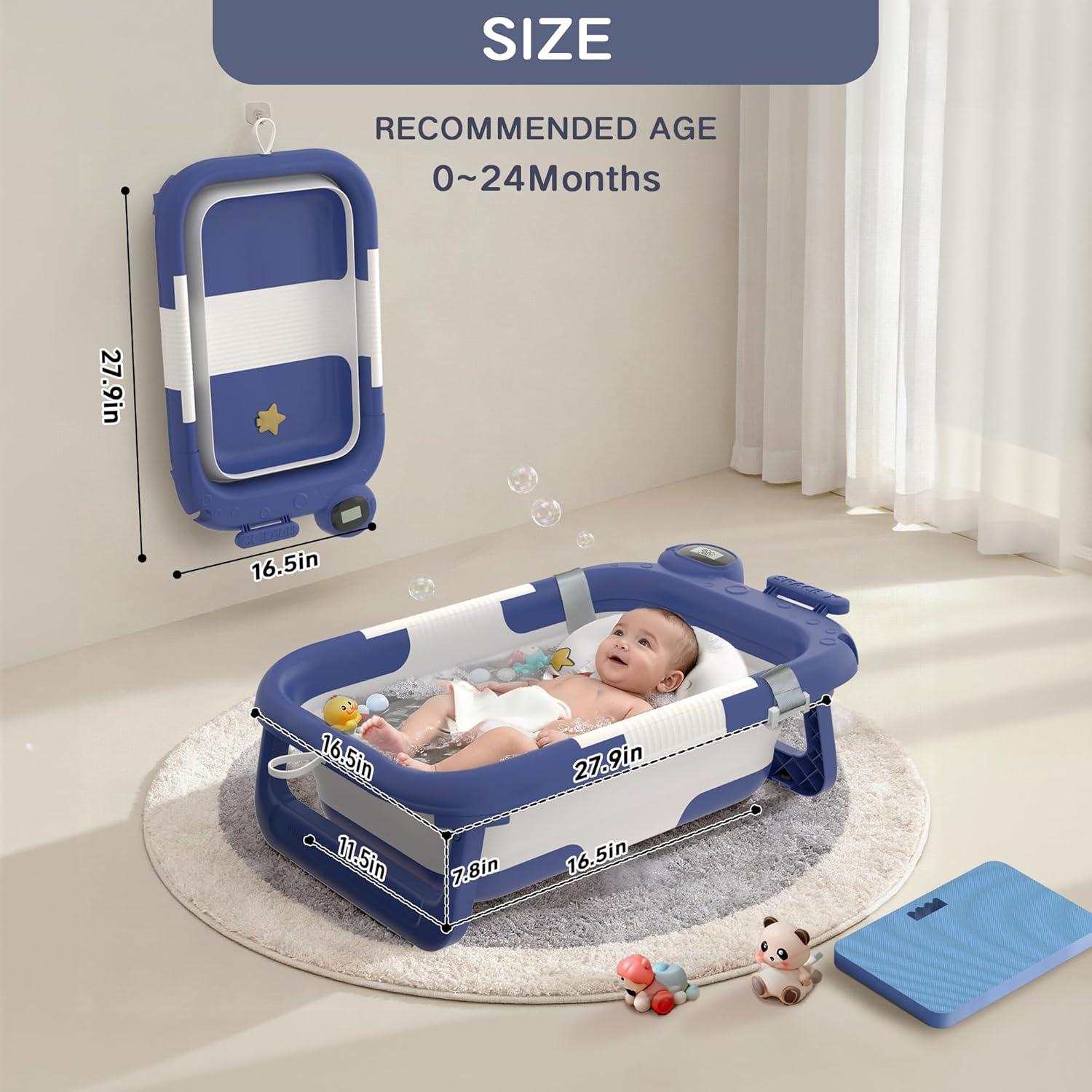 Bañera Plegable para Bebés LAUJIA Azul Astronauta