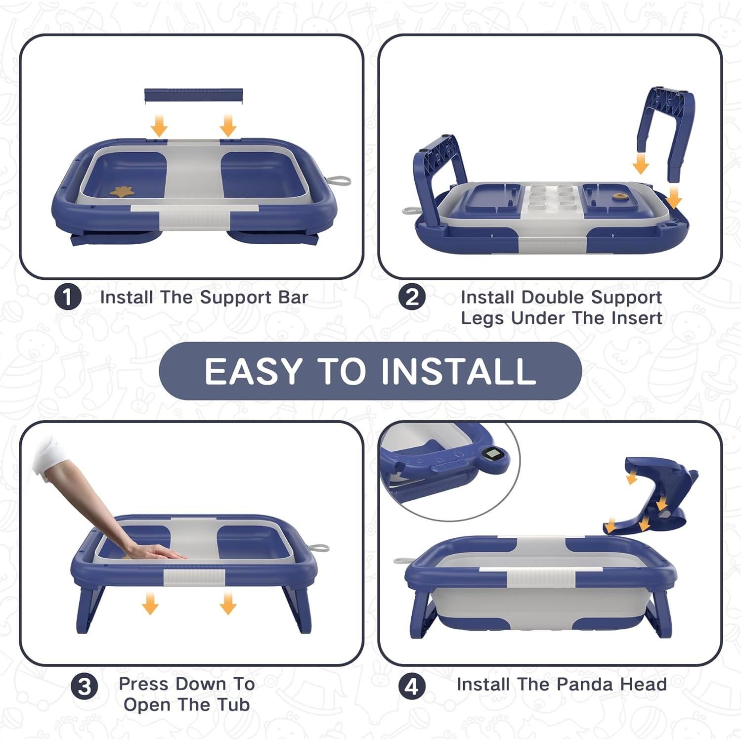 Bañera Plegable para Bebés LAUJIA Azul Astronauta