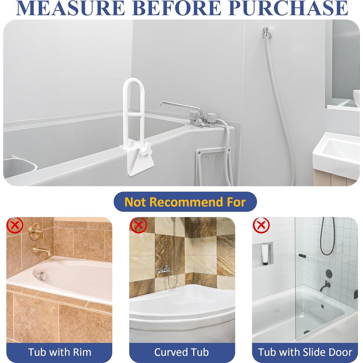 Barra de Seguridad para Bañera UNLICON Ajustable Blanca 300 kg